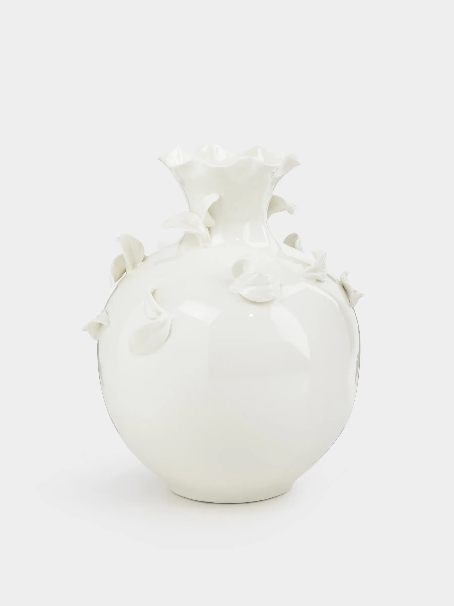 Flower vase, 26 cm, ceramic, milky, Petals, Bloome, image-0