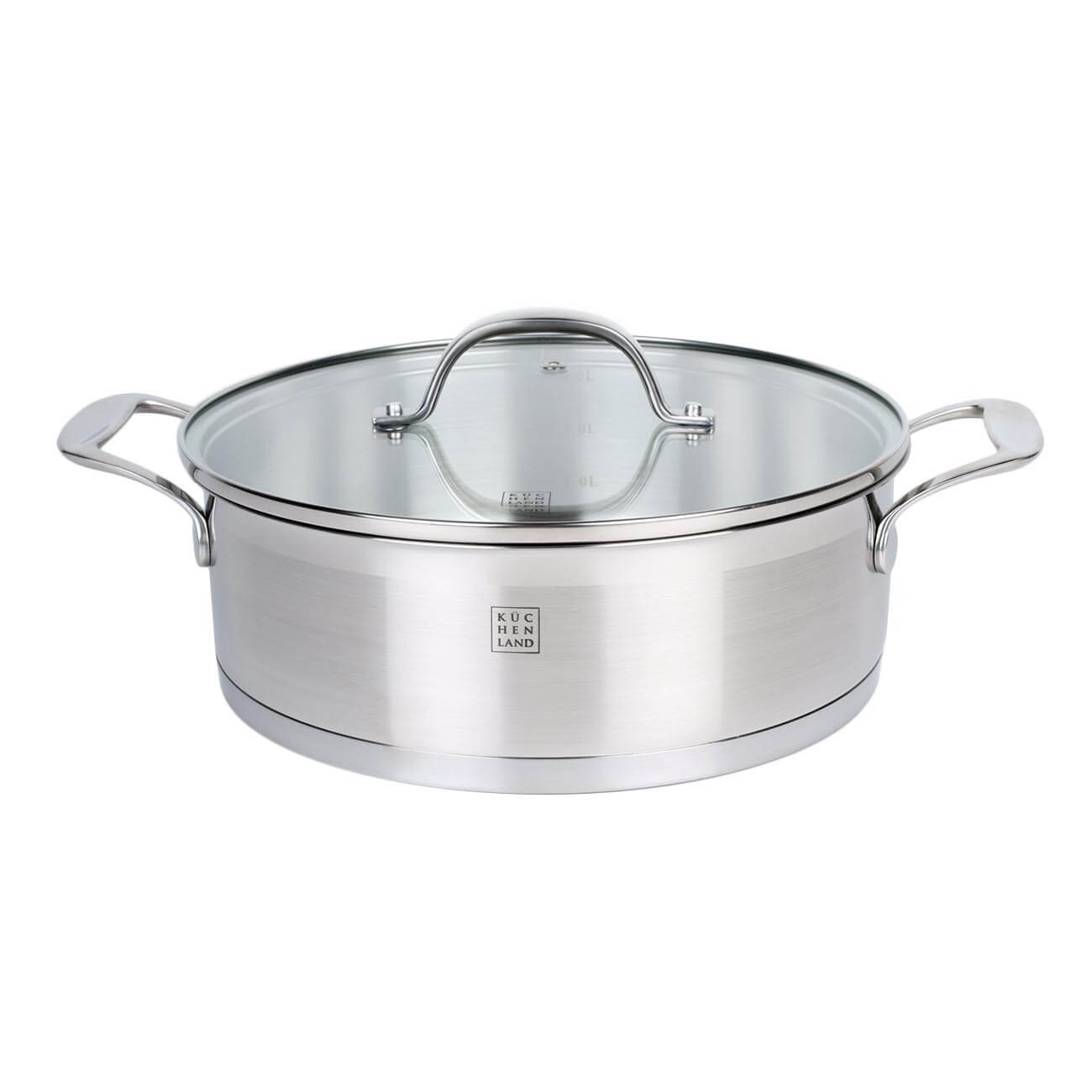 Saucepan, 24 cm, 3,5 l, with short handles and lid, Silver Stone