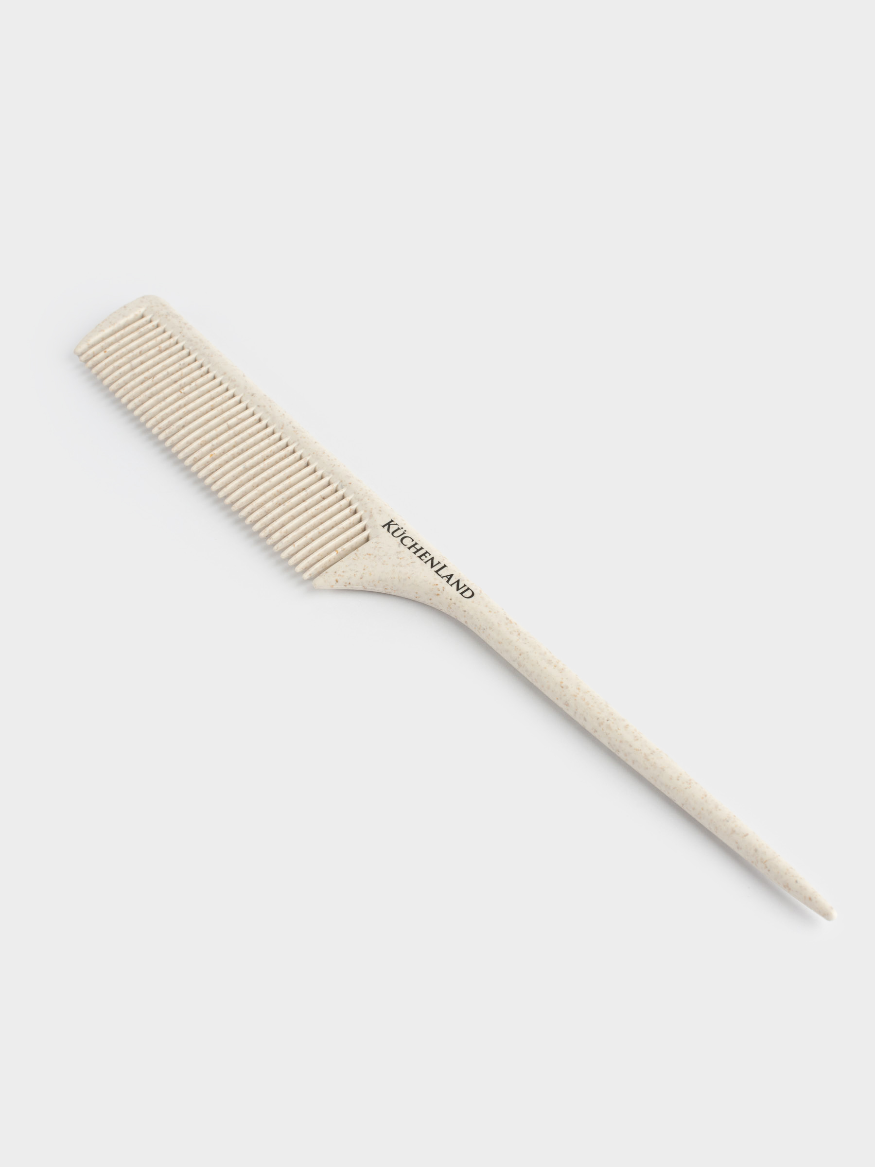 Hair comb, 23 cm, with a ponytail, vegetable fiber / plastic, Beige, Comb, image-3