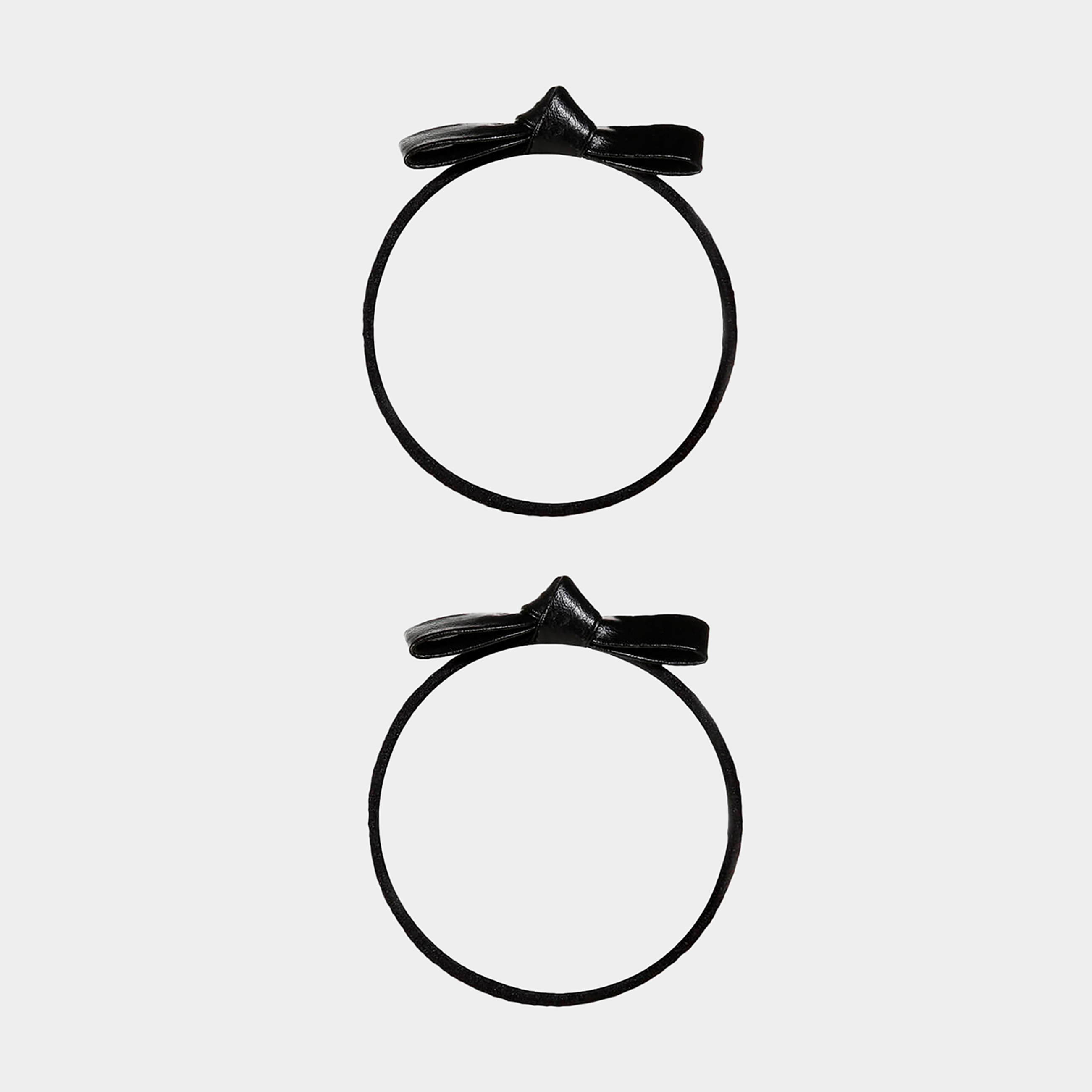 Elastic band for hair, 6 cm, 2 pcs, polyurethane, black, Bow, Gracile