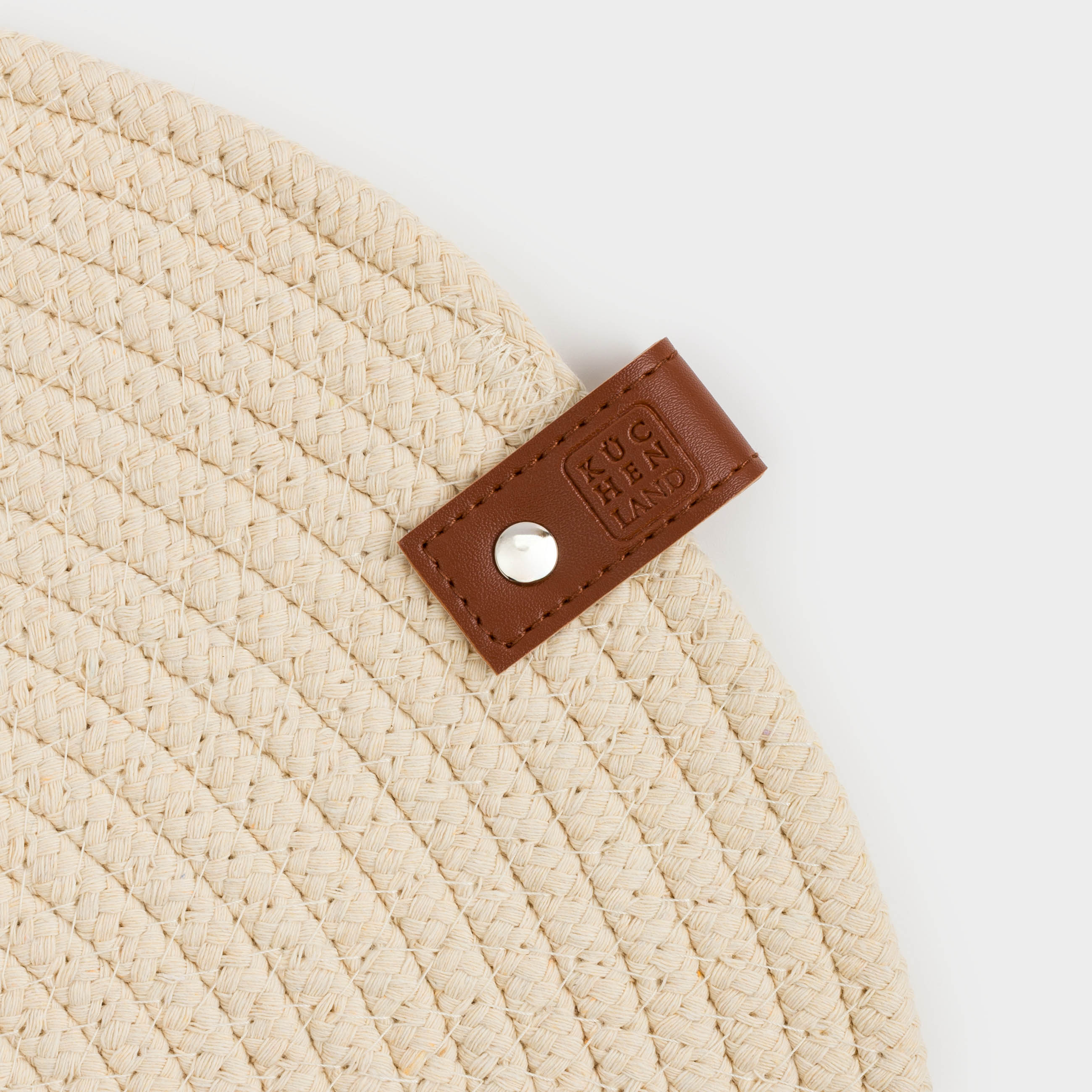 Placemat, 38 cm, polyester / cotton, round, beige, Swivel