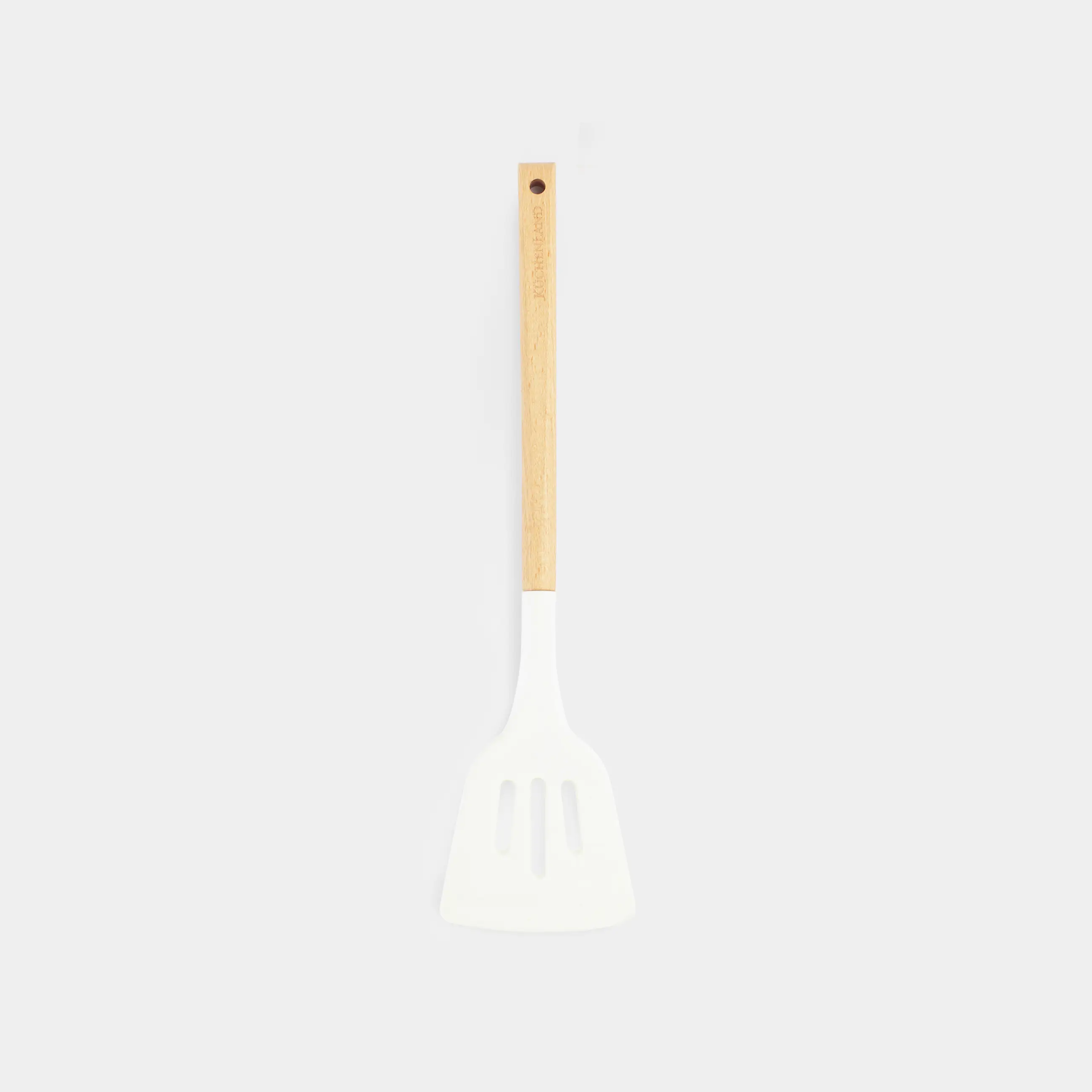 Spatula, 32 cm, with slits, silicone / wood, beige, Provence