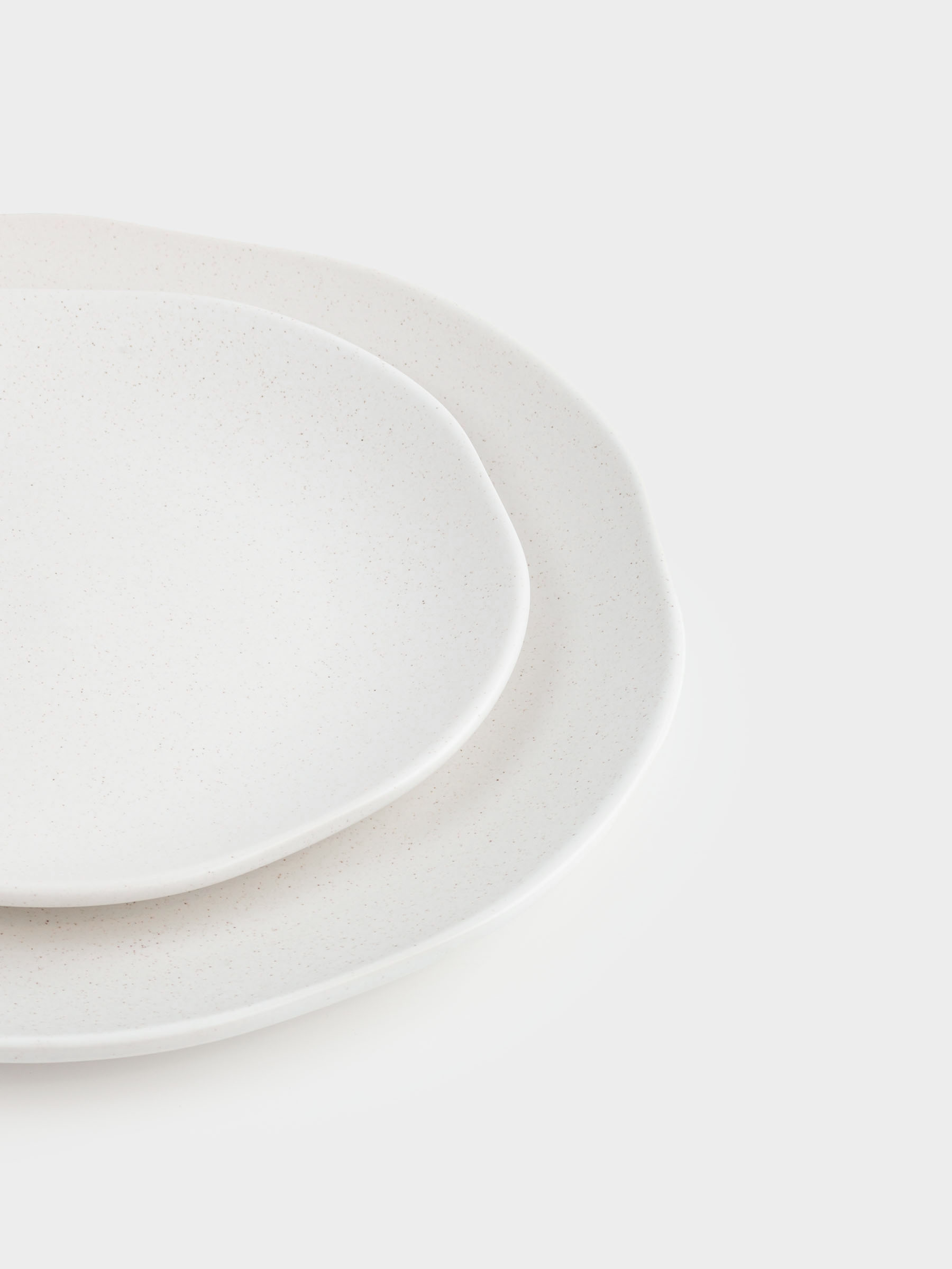 Dining set, 6 persons, 18 items, ceramic, milky, speckled, Uneven edge, Demicile light, image-3