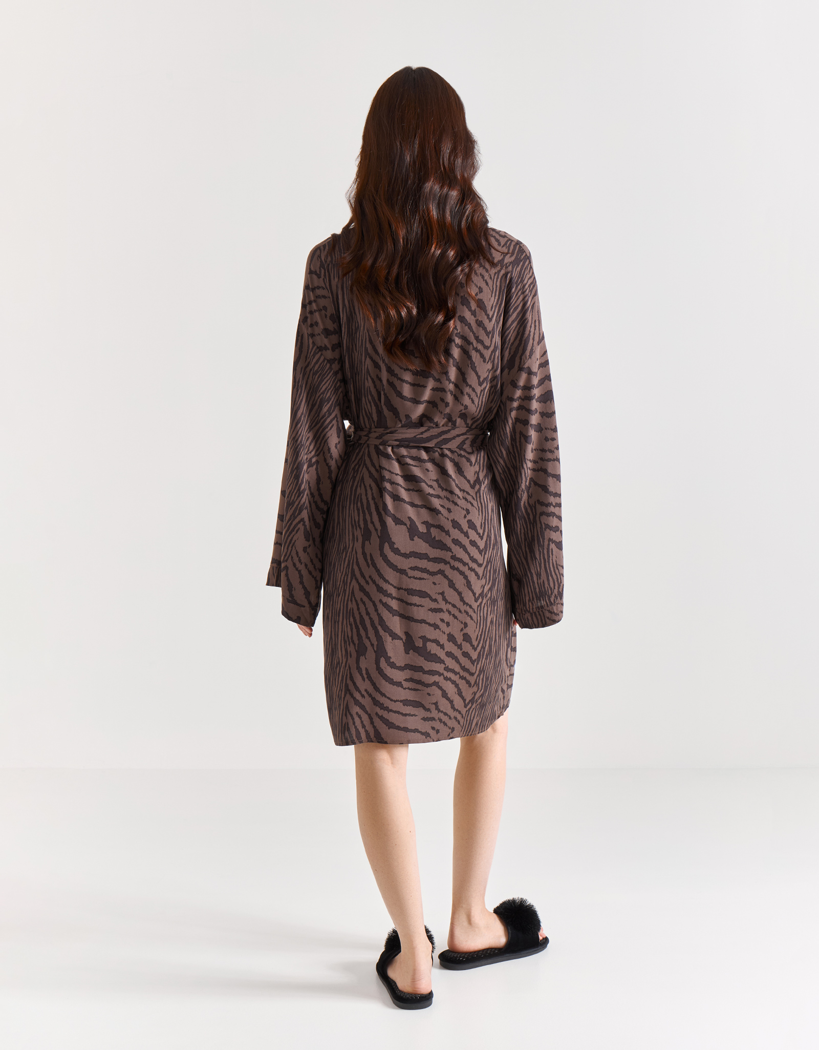 Women's kimono, homewear, size L, viscose, black and white, Zefina, image-5