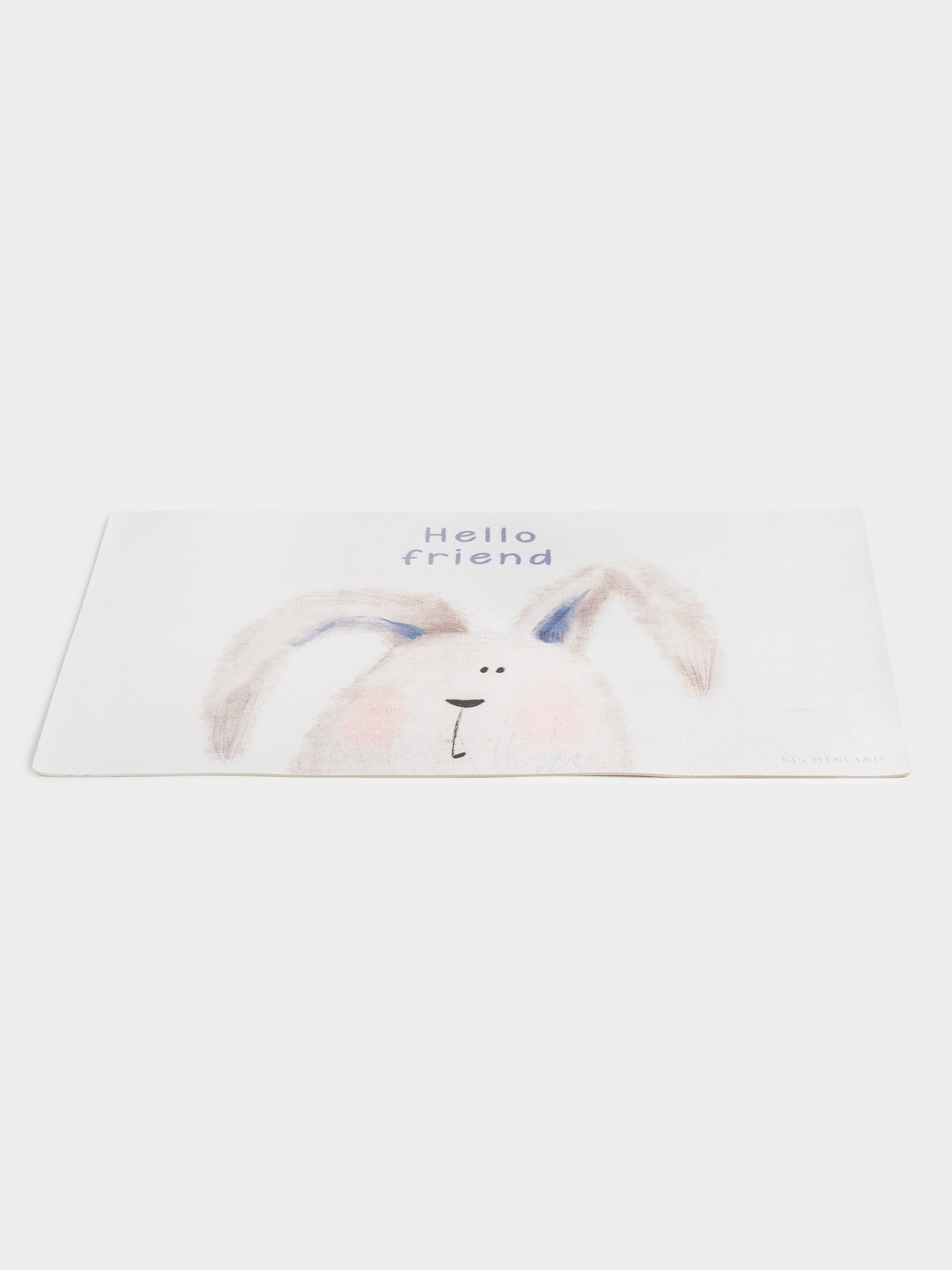 Placemat, 33x46 cm, PVC, rectangular, blue and white, Hello friend, Rock print, image-1