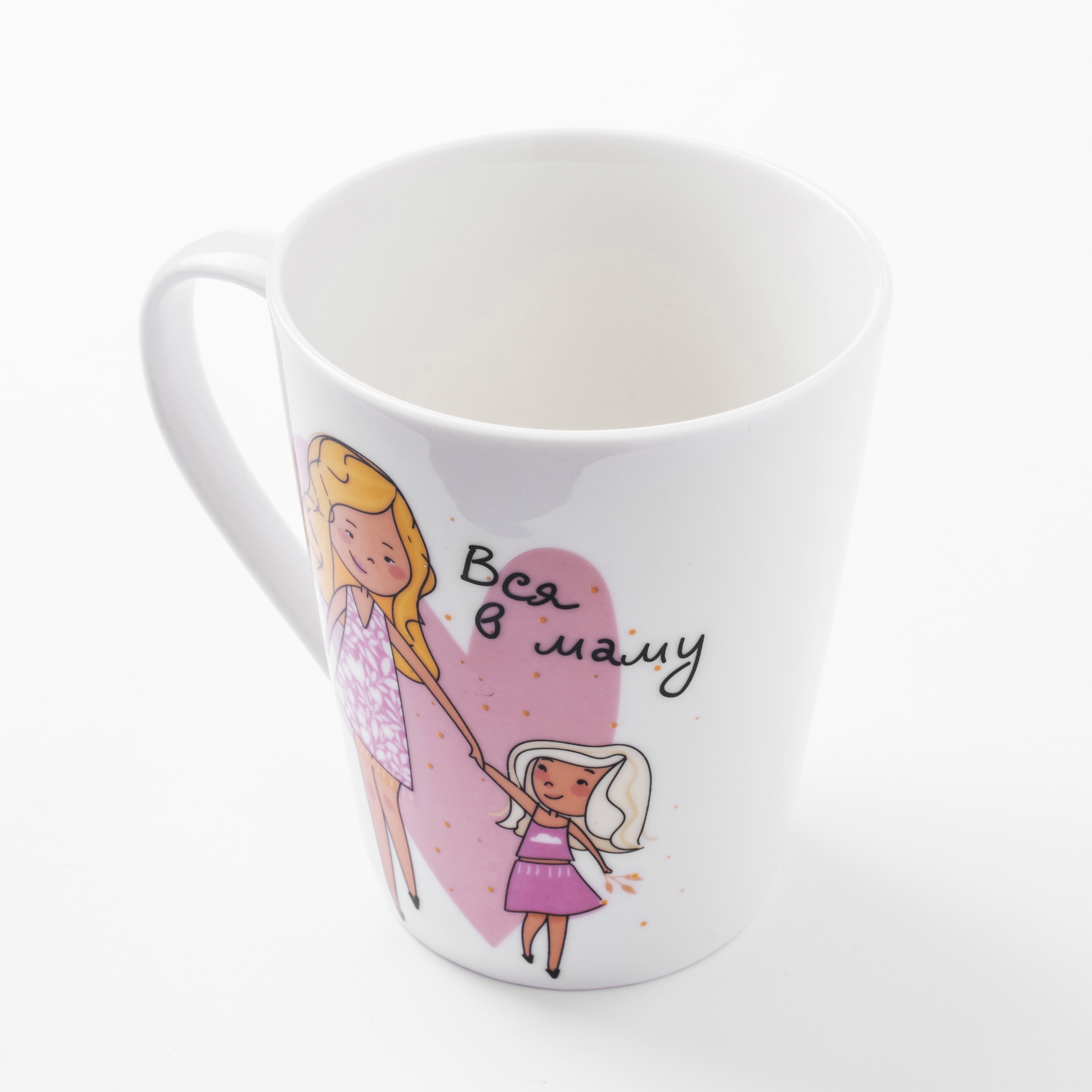 Mug, 420 ml, porcelain N, white, Mother and daughter, Family, image-3