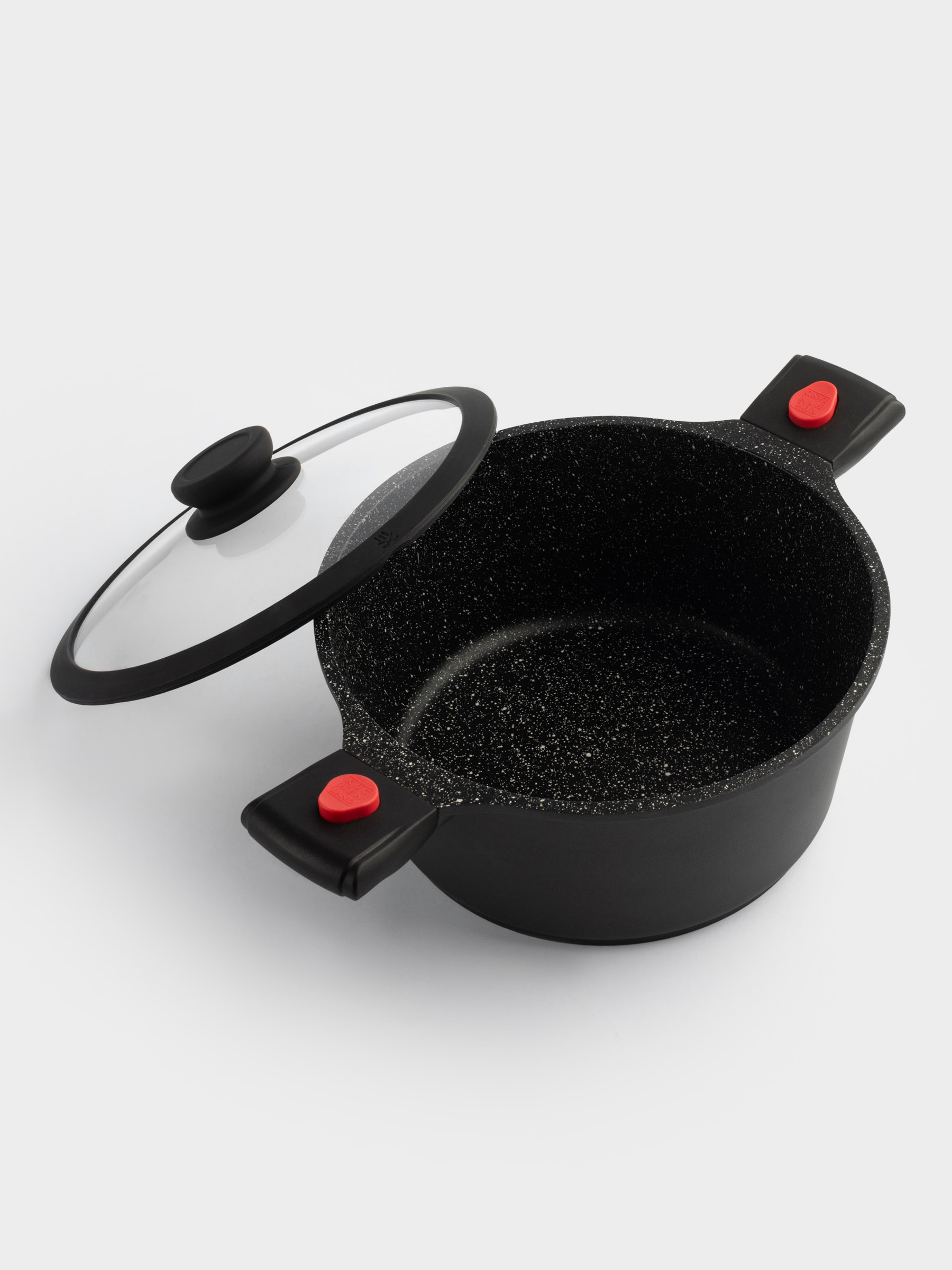 Pot, 24 cm, 4.5 l, with lid, removable handles, coated, aluminum, Solution Red 2, image-1