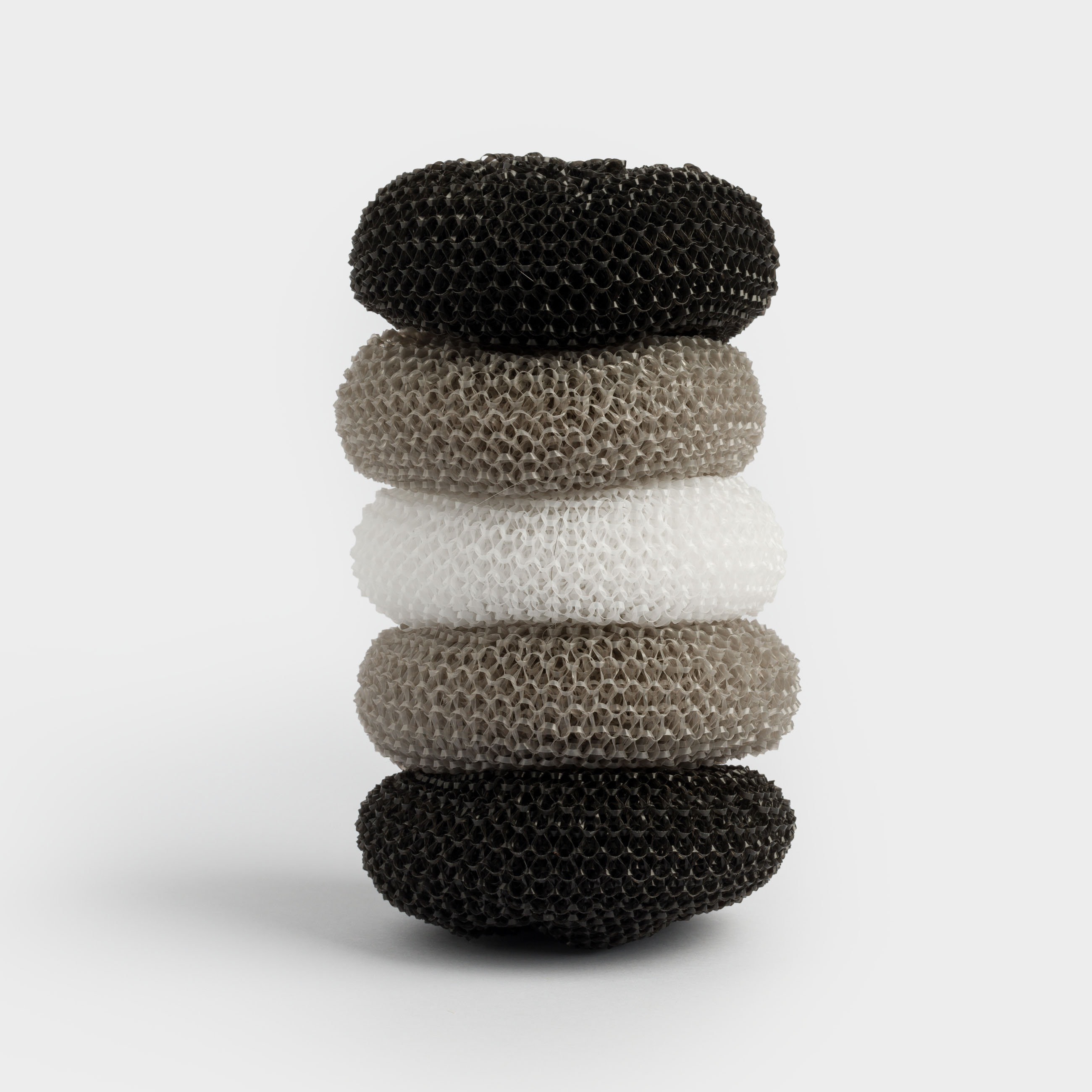 Cleaning sponge, 8 cm, 5 pcs, polypropylene, black/grey / white, Black clean, image-0
