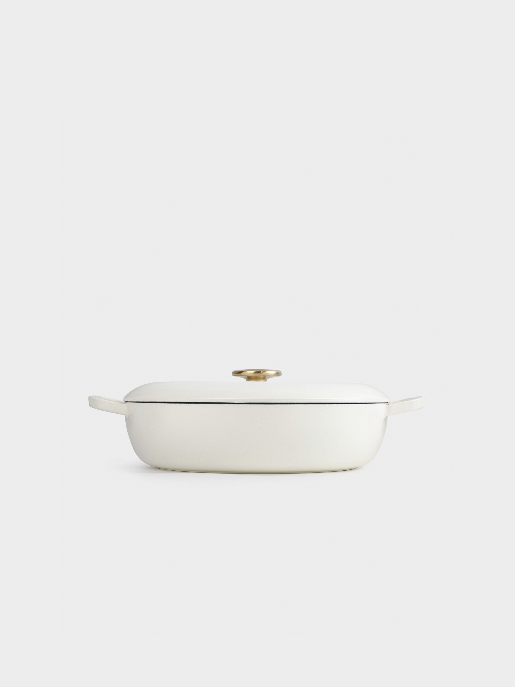 Saucepan, 30 cm, 3.5 l, with lid, cast iron, milky, Light kitchen, image-5