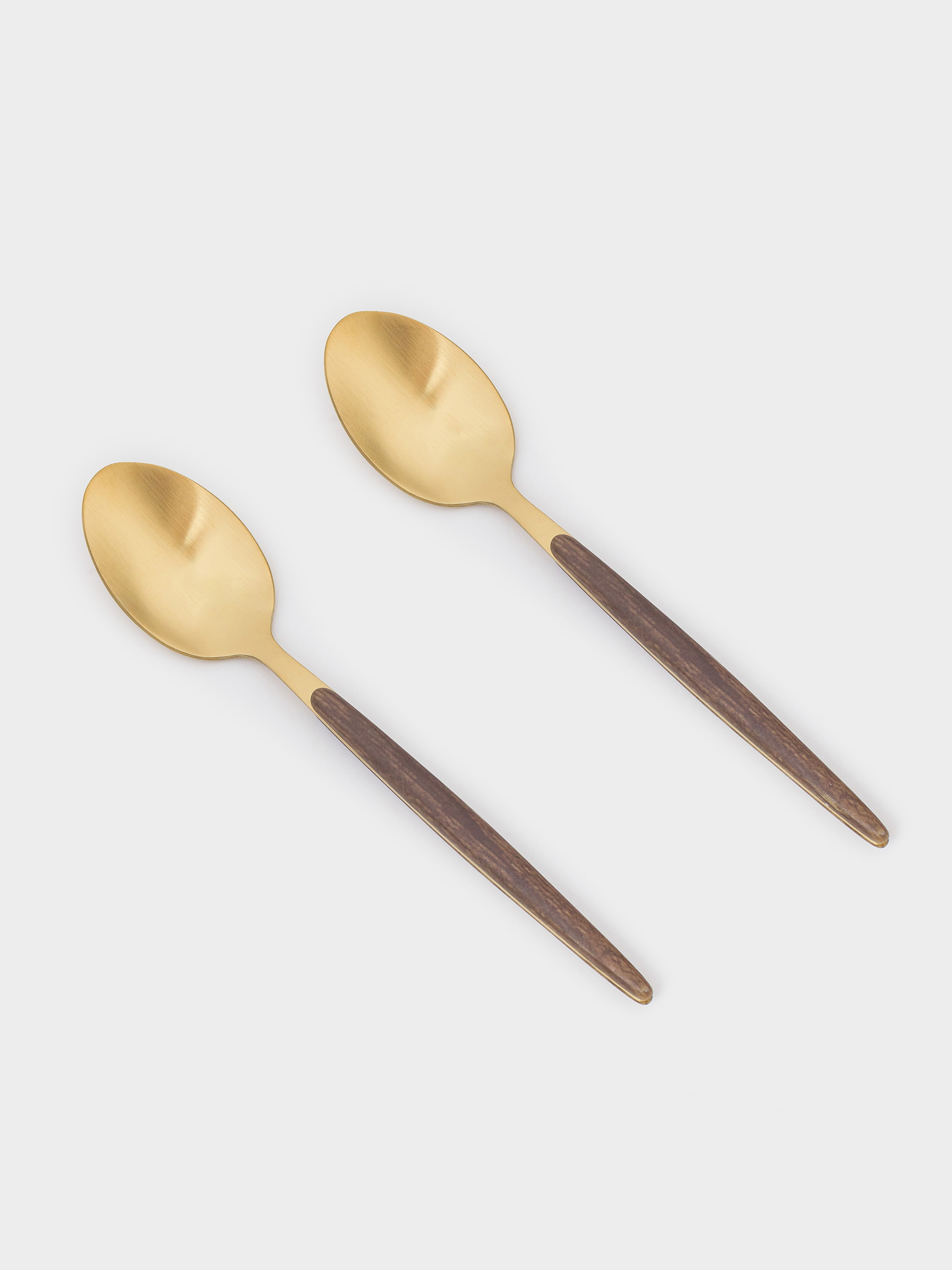 Tea spoon, 2 pcs, steel / plastic, golden, matte, Oslo gold, image-1