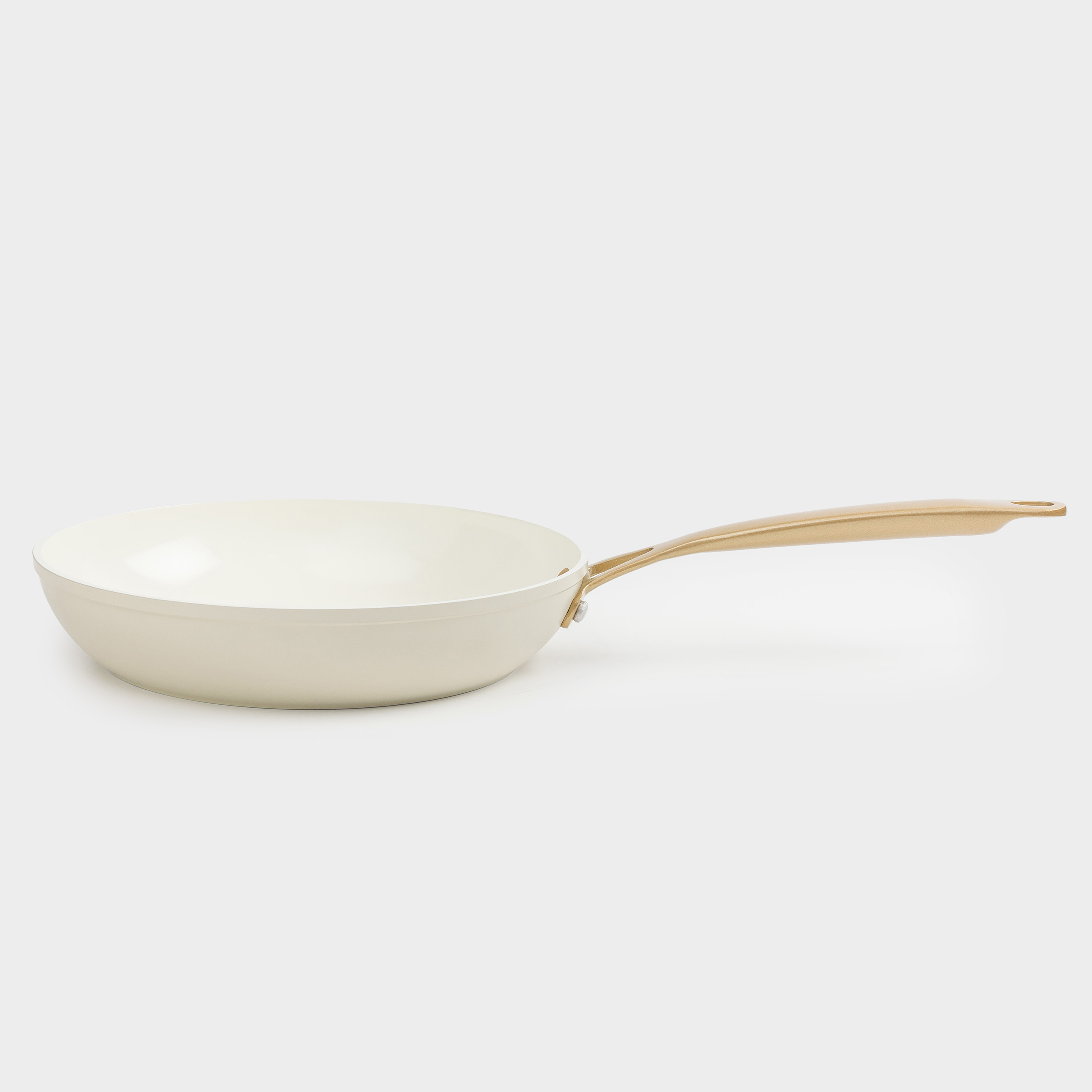 Frying pan, 24 cm, coated, aluminum, milky, Piatto gold