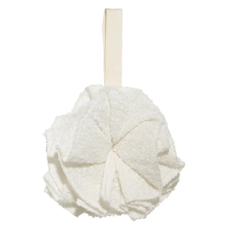 Body washcloth, 10 cm, exfoliating, polyester, milk, Bow, Unique spa, image-0
