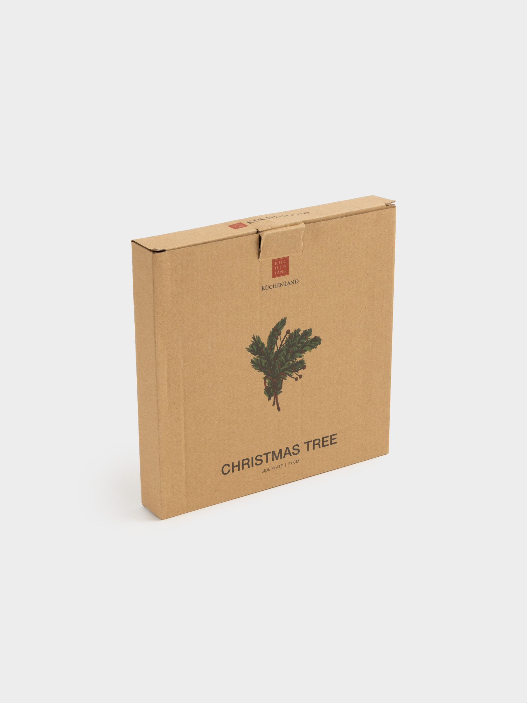 Snack plate, 21 cm, ceramic, fir branch, Christmas tree, image-5