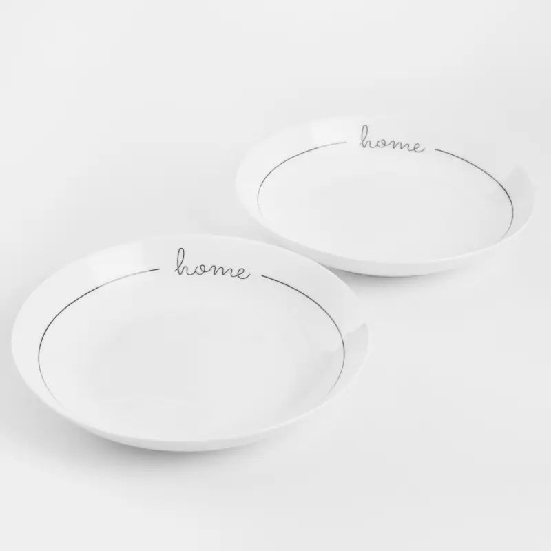 Soup plate, 20x3 cm, 2 pcs, porcelain N, white, Home, Scroll white