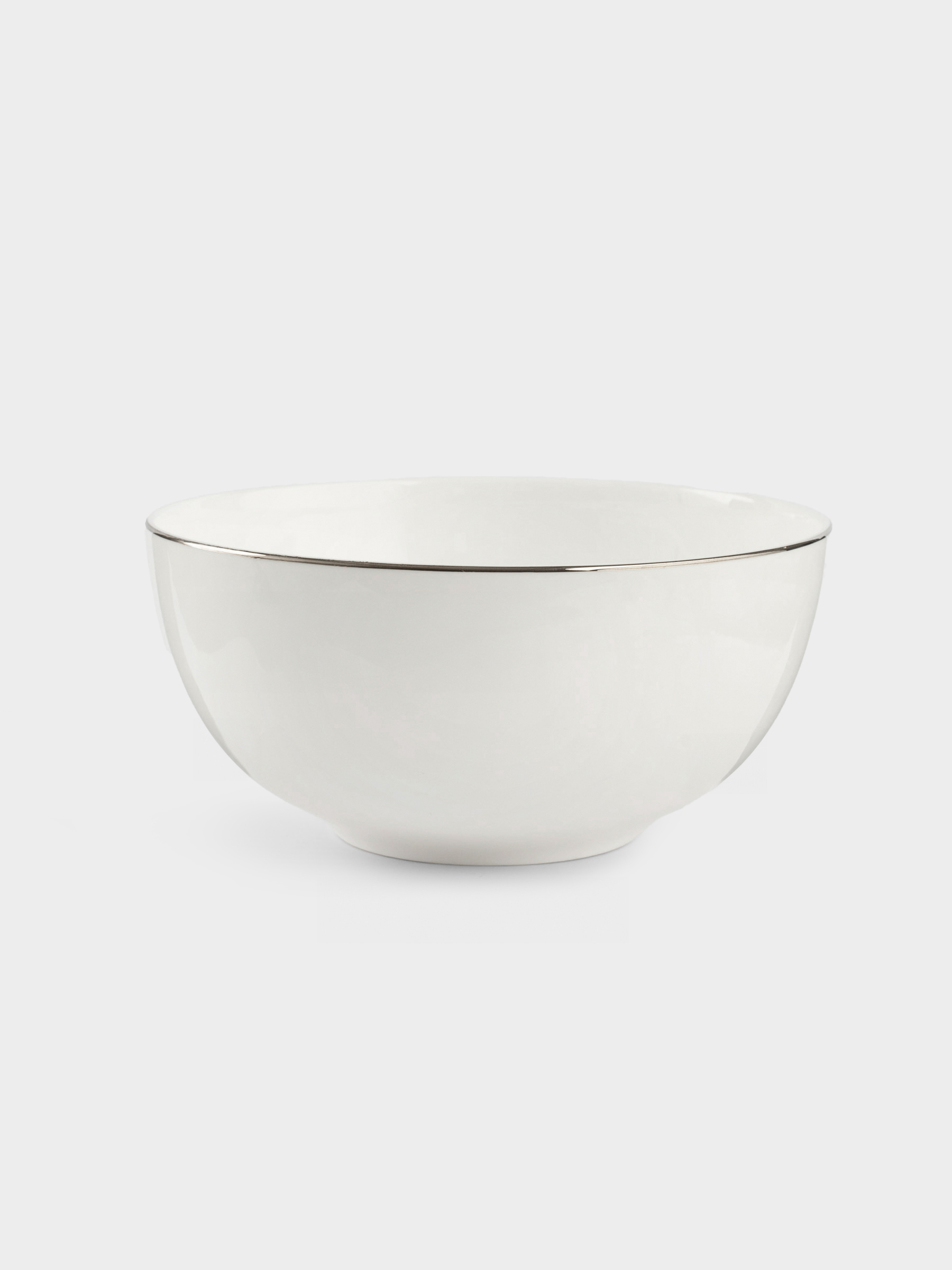 Salad bowl, 15x7 cm, 700 ml, porcelain F, white, Ideal silver, image-0