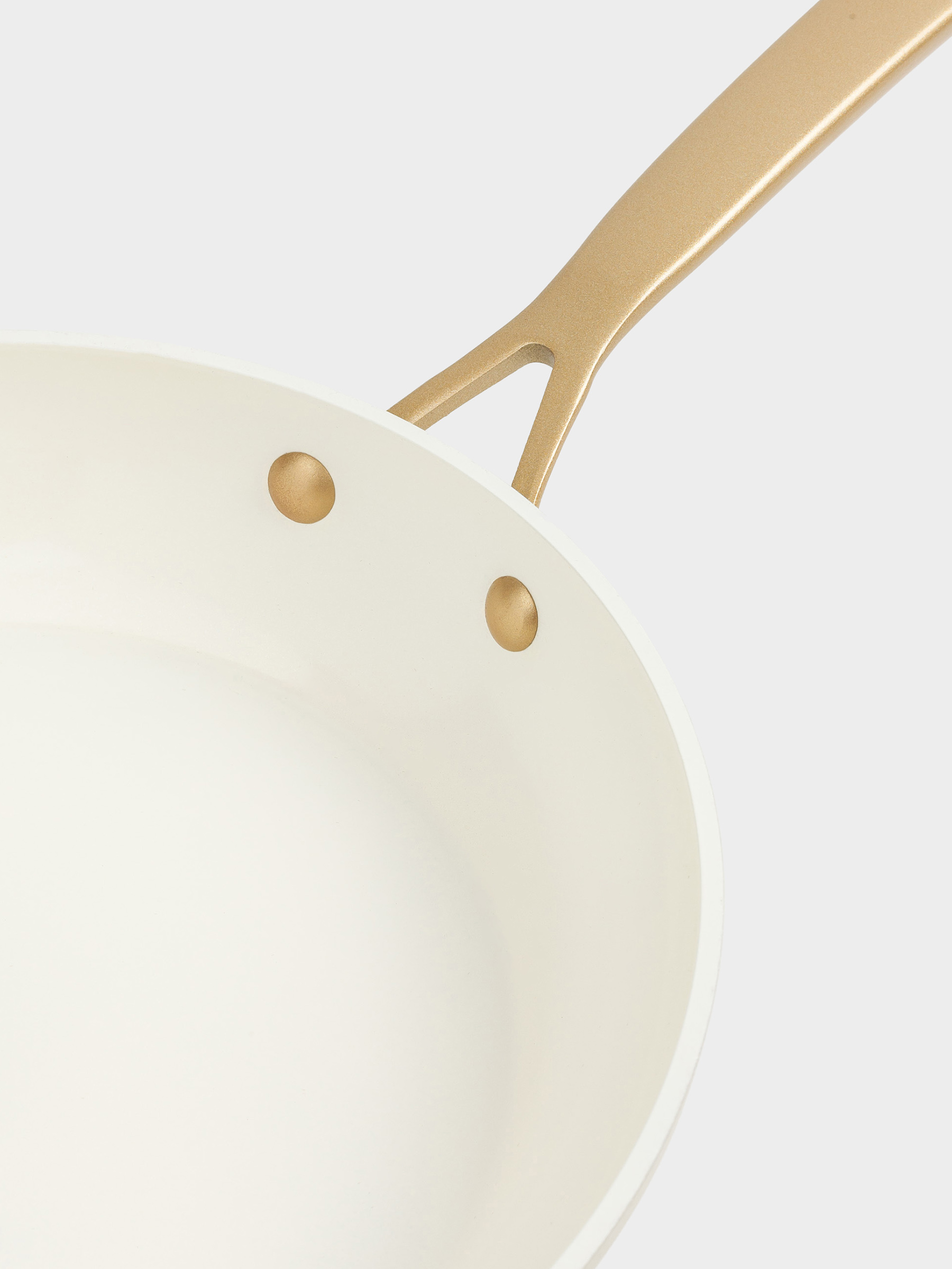 Frying pan, 24 cm, coated, aluminum, milky, Piatto gold, image-2