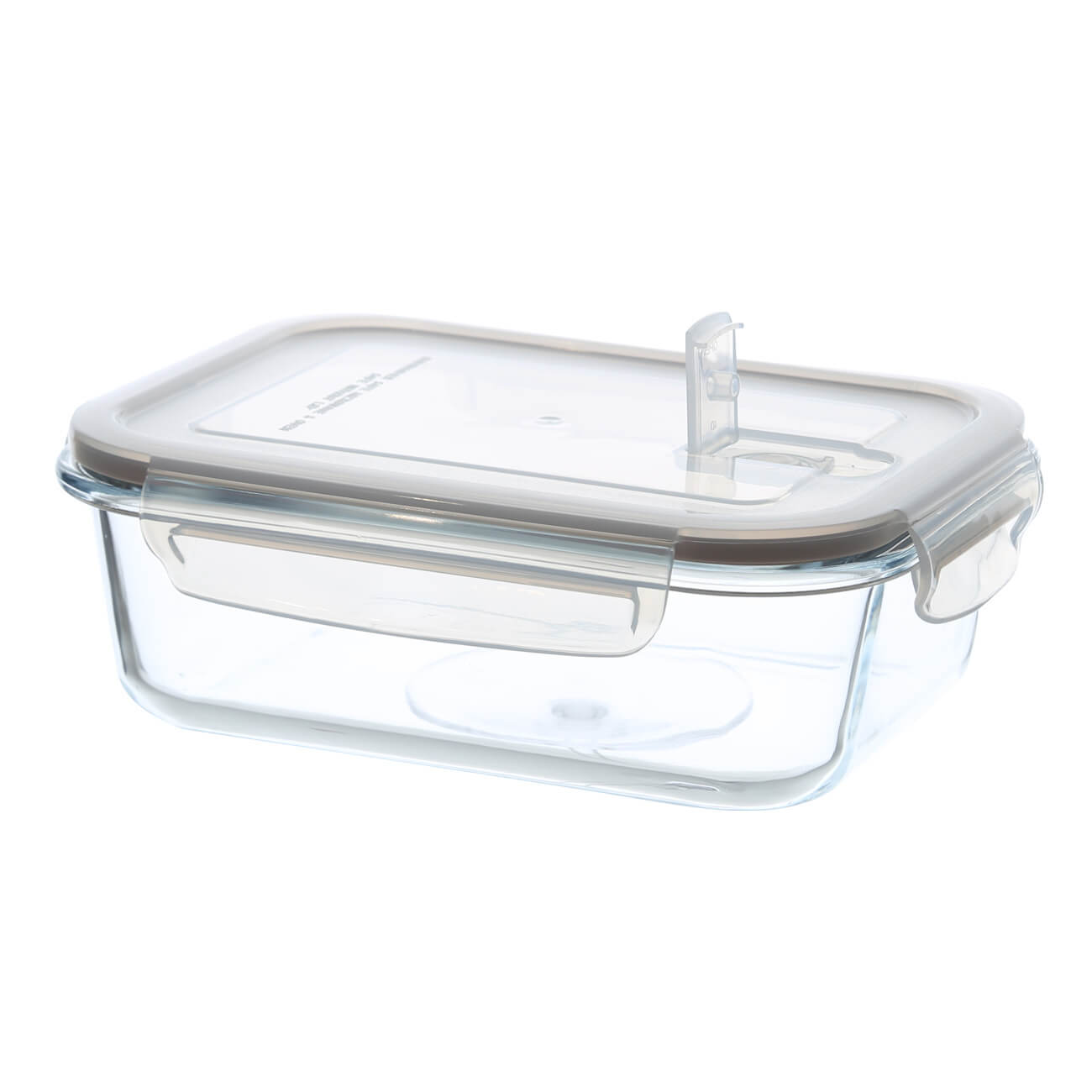 Container, 1.5 l, with clips, with valve, glass T, rectangular, Soft kitchen