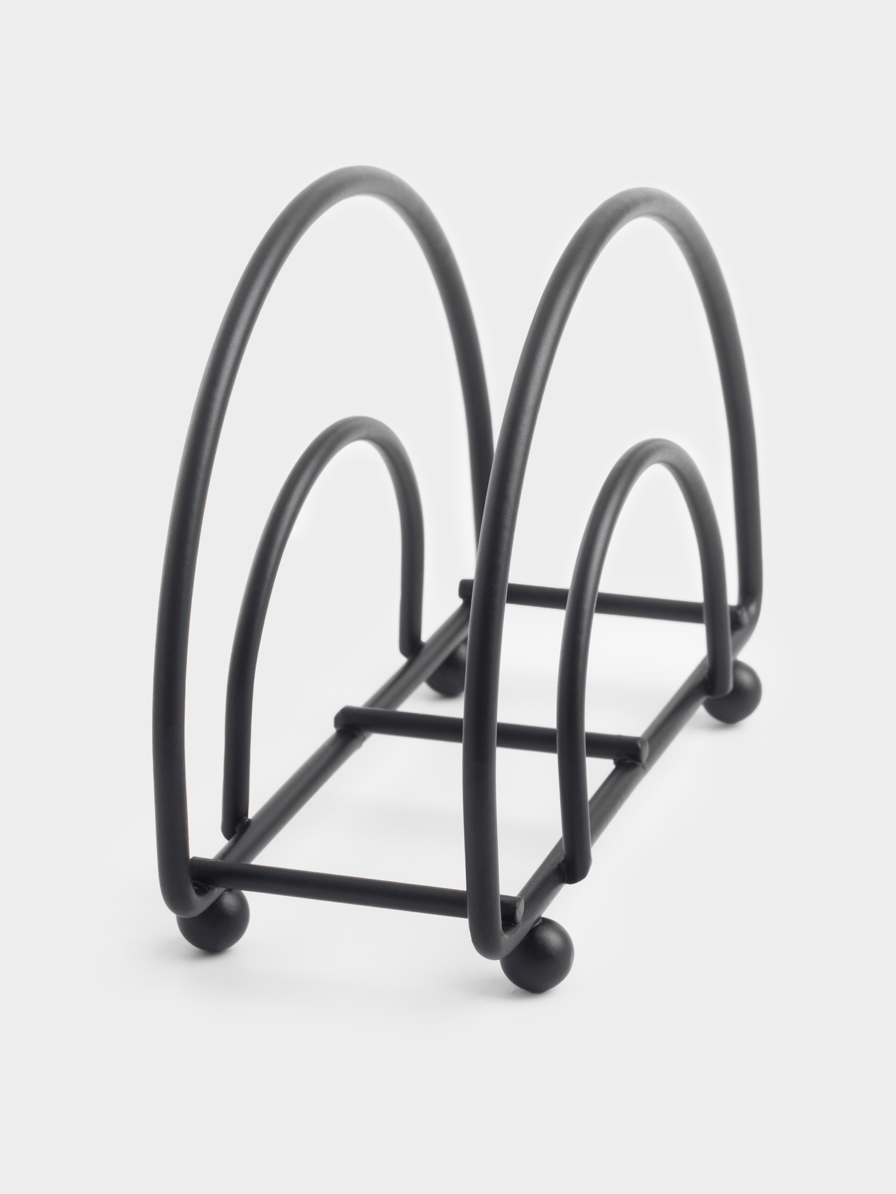 Napkin holder, 10 cm, metal, black, Twist black, image-3