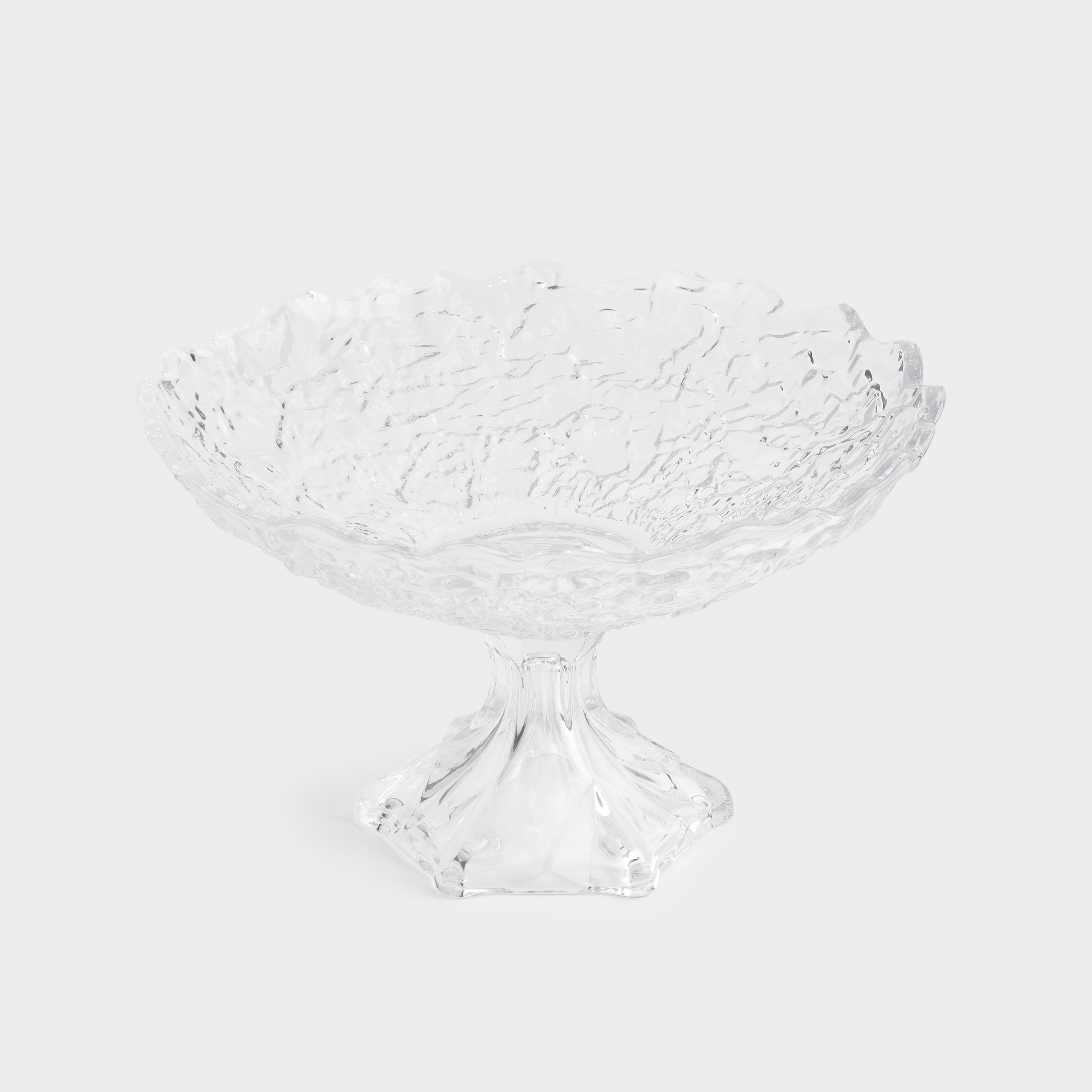Fruit bowl, 30x19 cm, on a leg, glass P, Frozen, image-1