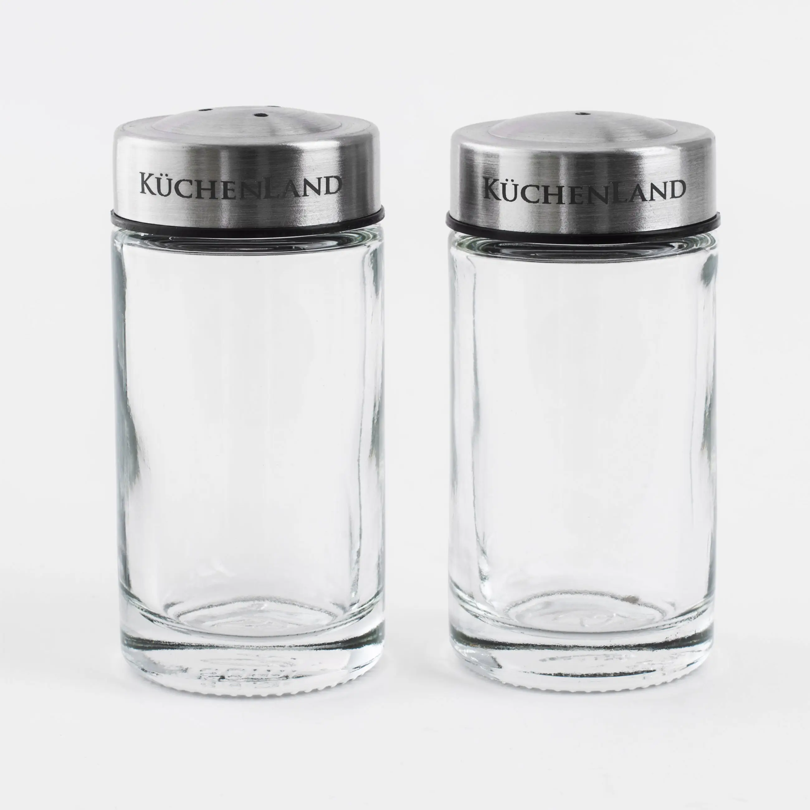 Salt and pepper set, 7 cm, glass/steel, Classic