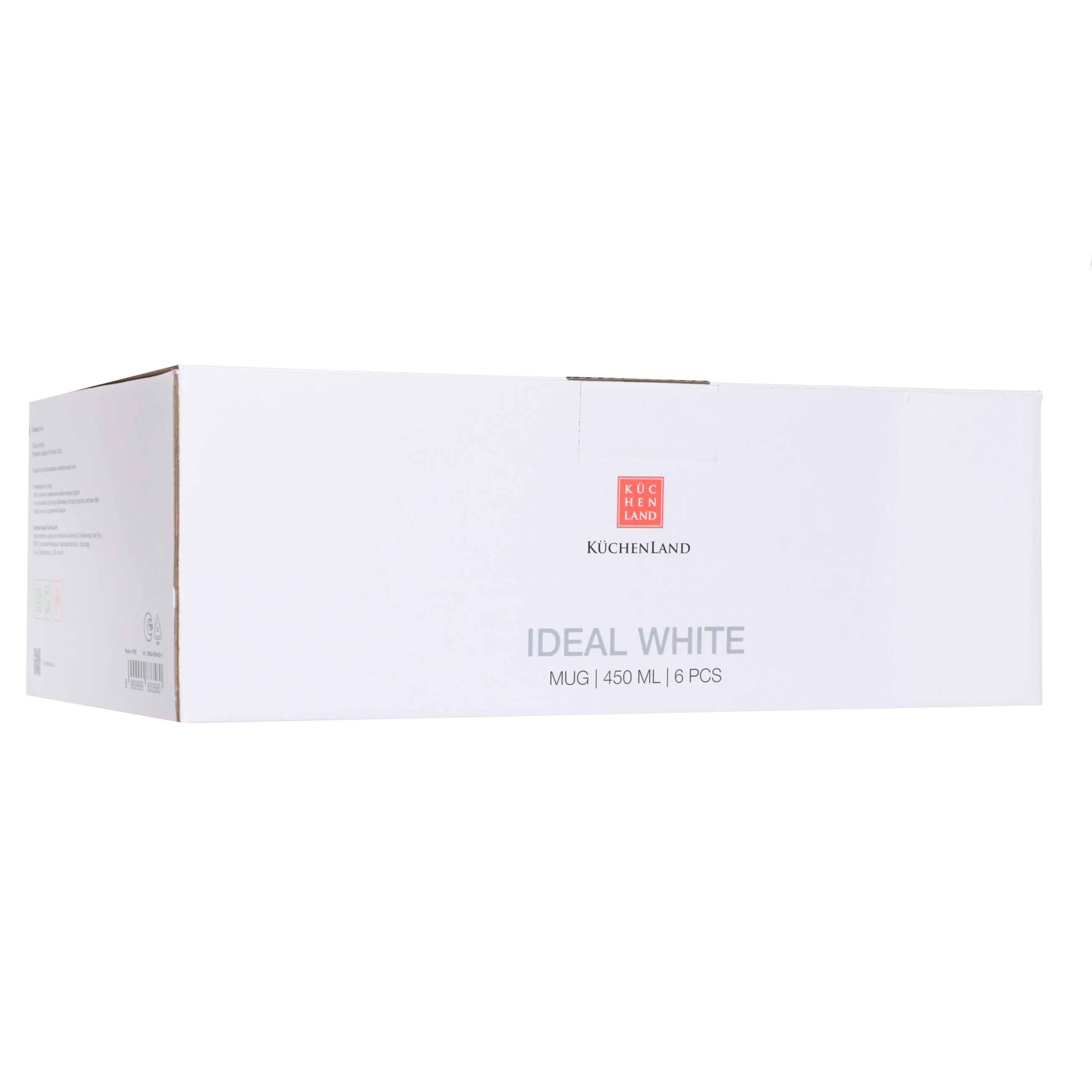 Mug, 450 ml, 6 pcs, porcelain F, white, Ideal white