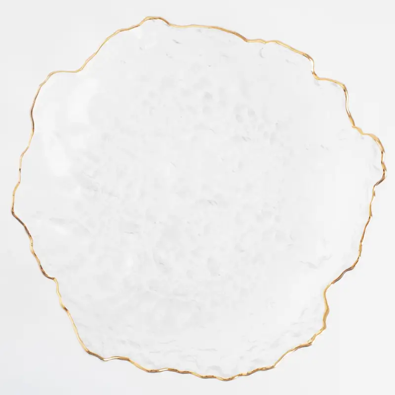 Dish, 25 cm, glass, with golden edging, Nautilus gold