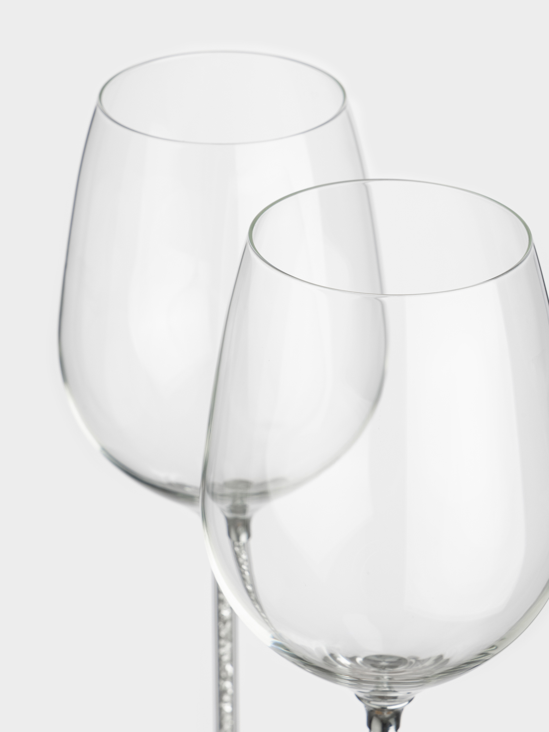 Drinking glass, 600 ml, 2 pcs, glass / rhinestones, Silver crystals, Diamond, image-2