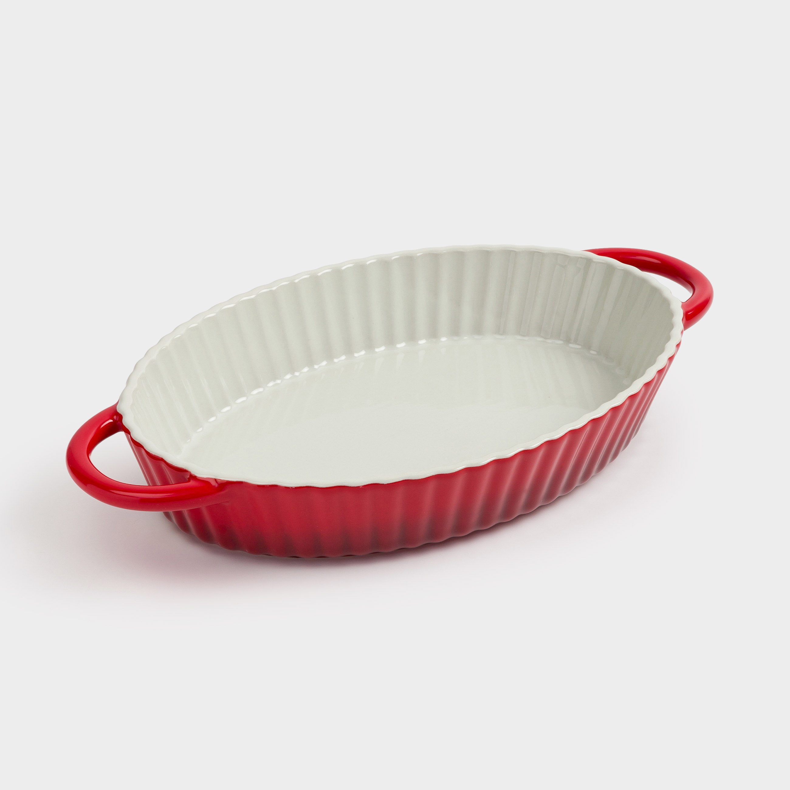 Baking dish, 31x21 cm, ceramic, oval, milkyy burgundy, gradient, Cakes gradient