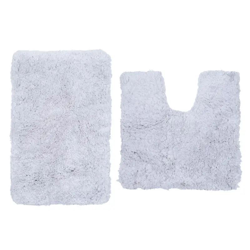Bathroom mat, 50x80 / 50x50 cm, 2 pcs, Anti-slip, Polyester, Grey, Spark ,image-0