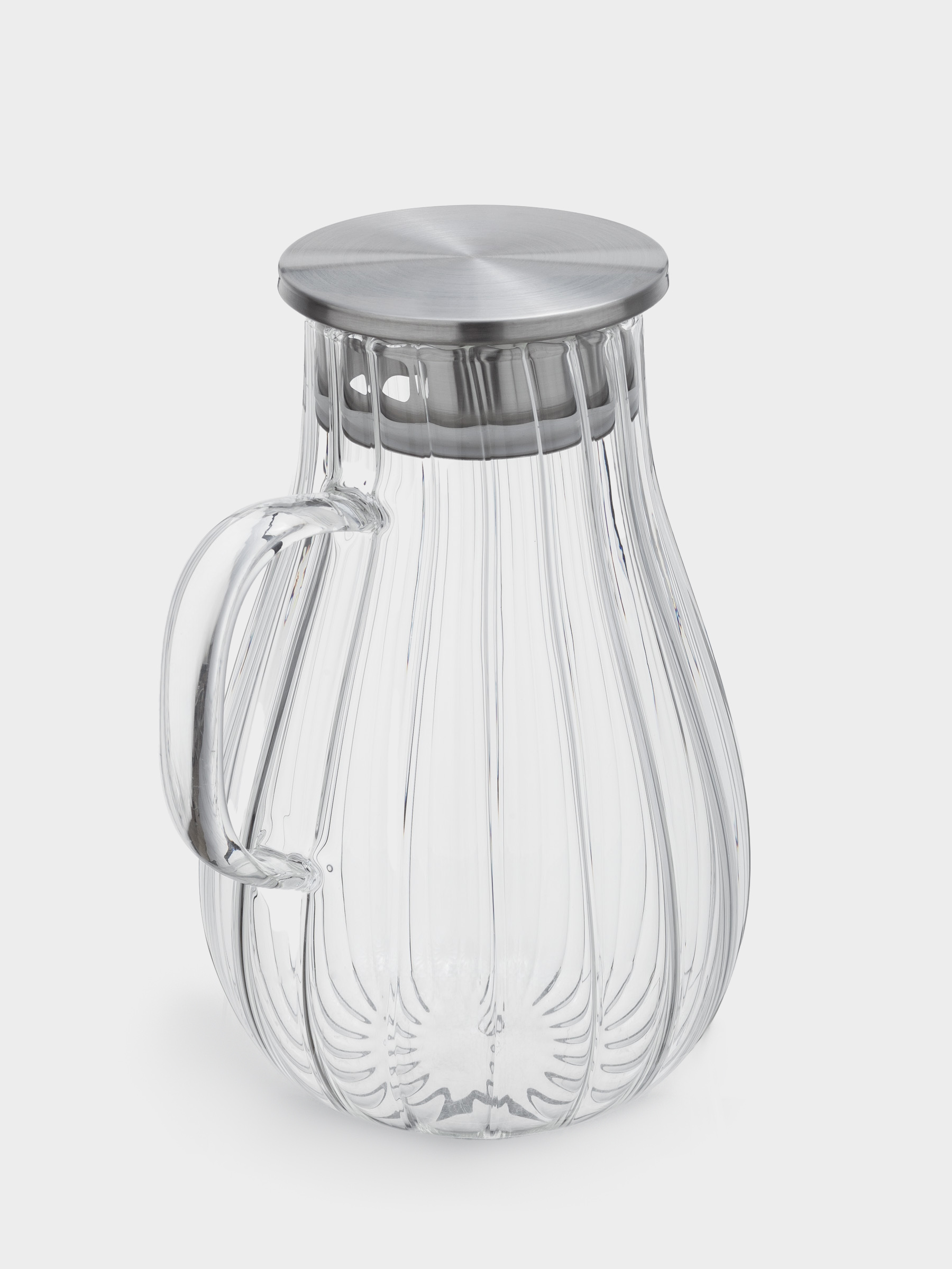 Jug, 1,8 l, with filter cap, used glass / steel, Camellia, image-3