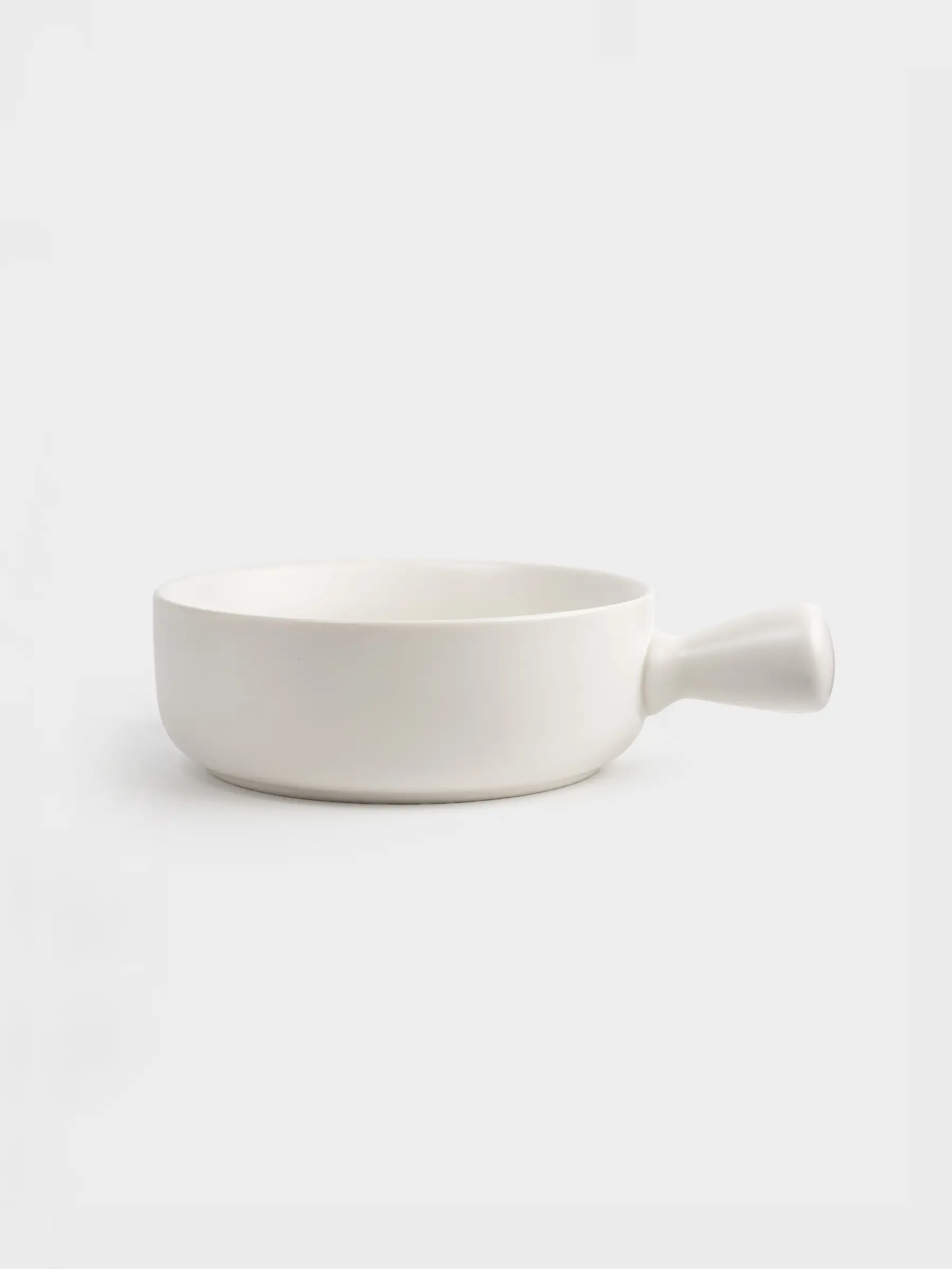 Baking dish, 15 cm, with handle, round, ceramic, white, Light kitchen