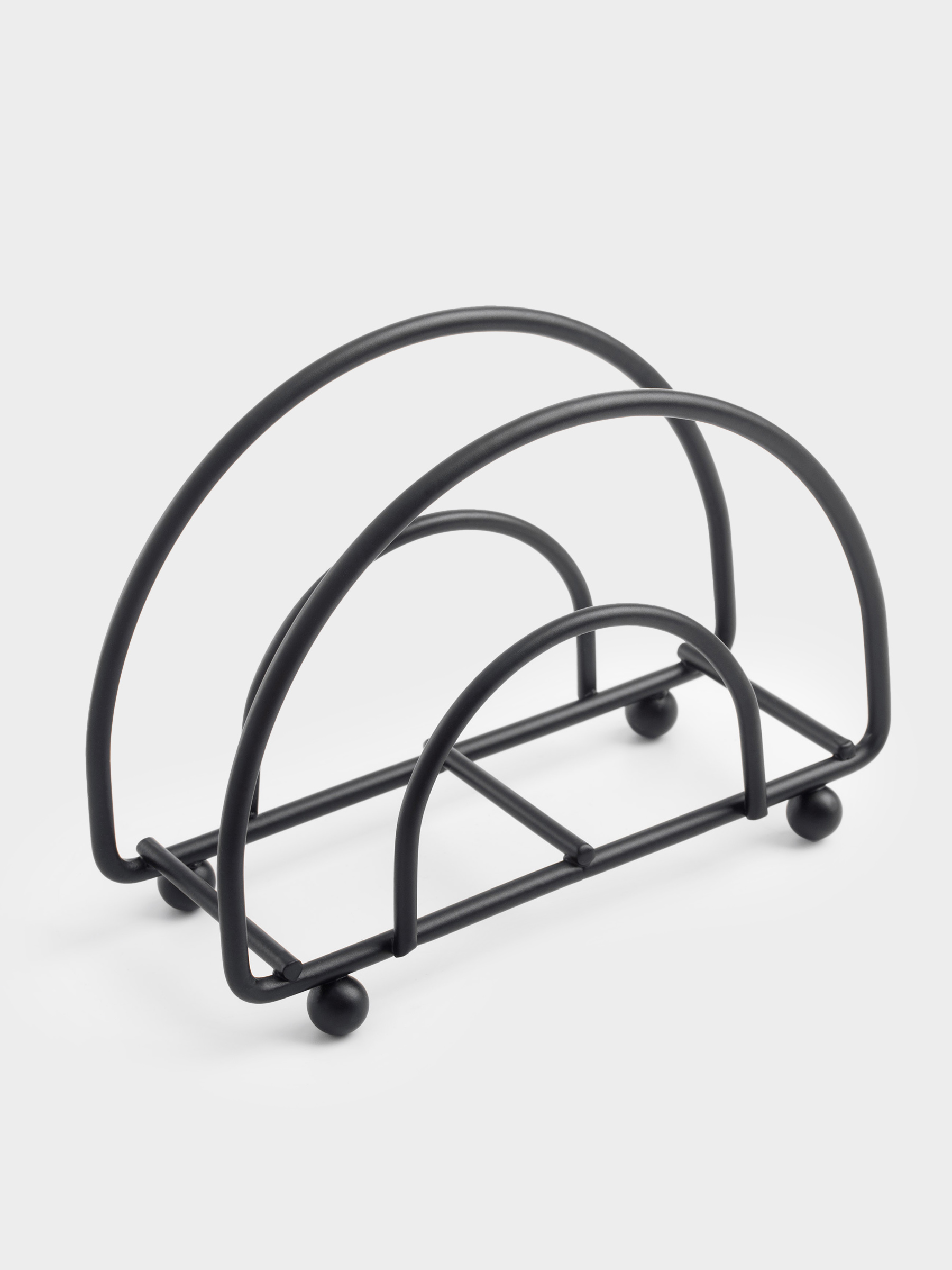 Napkin holder, 10 cm, metal, black, Twist black, image-2