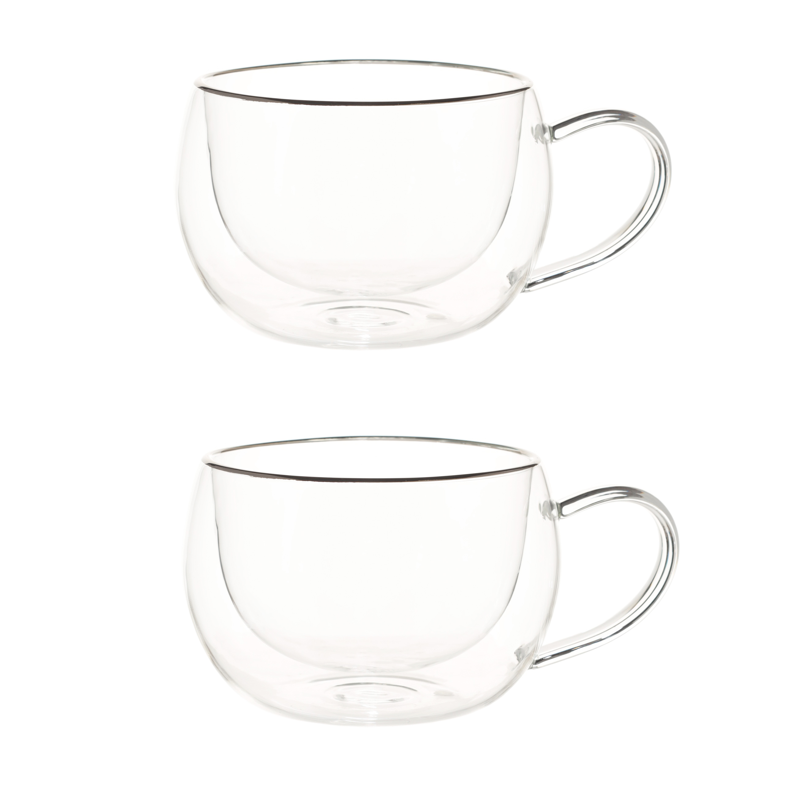 Mug, 270 ml, 2 pcs, glass B, with silver edging, Air Silver, image-0