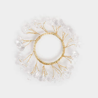 Napkin ring, 5 cm, plastic / acrylic, gold, Crystals, Crystal decor ,image-0