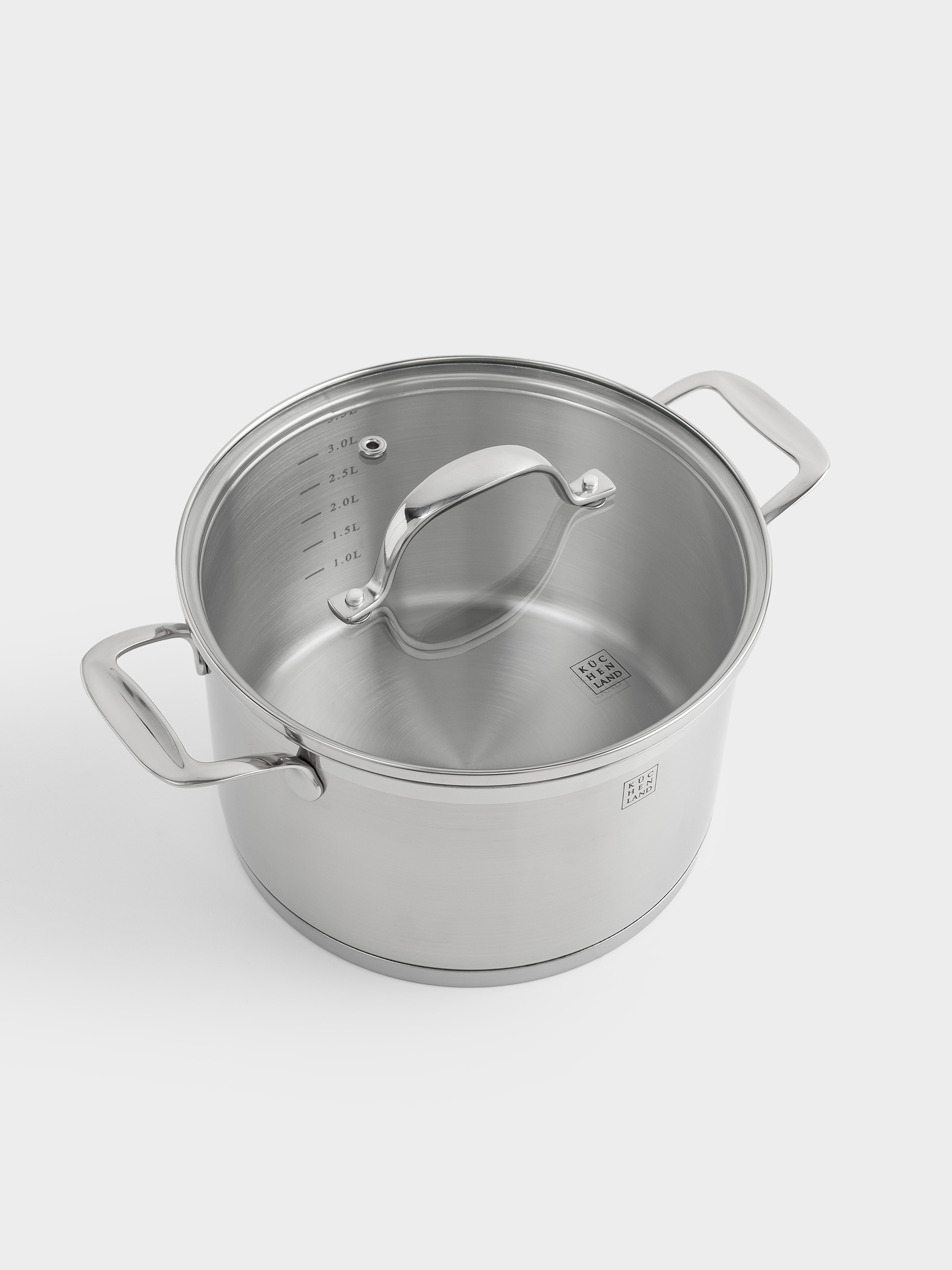 Pot with Lid, 20 cm, 3,8 l, Silver Stone, image-1