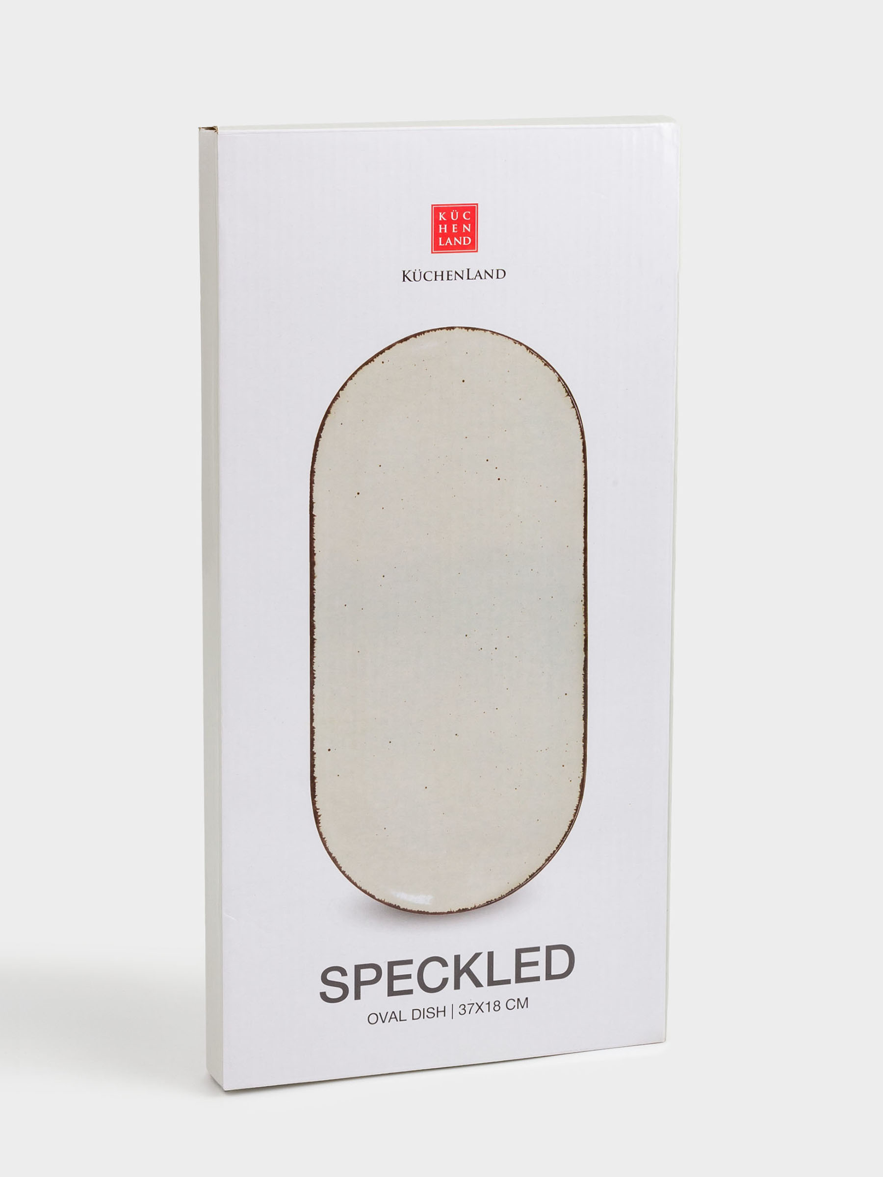 Dish, 37x18 cm, ceramic, oval, beige, Speckled, Speckled, image-5