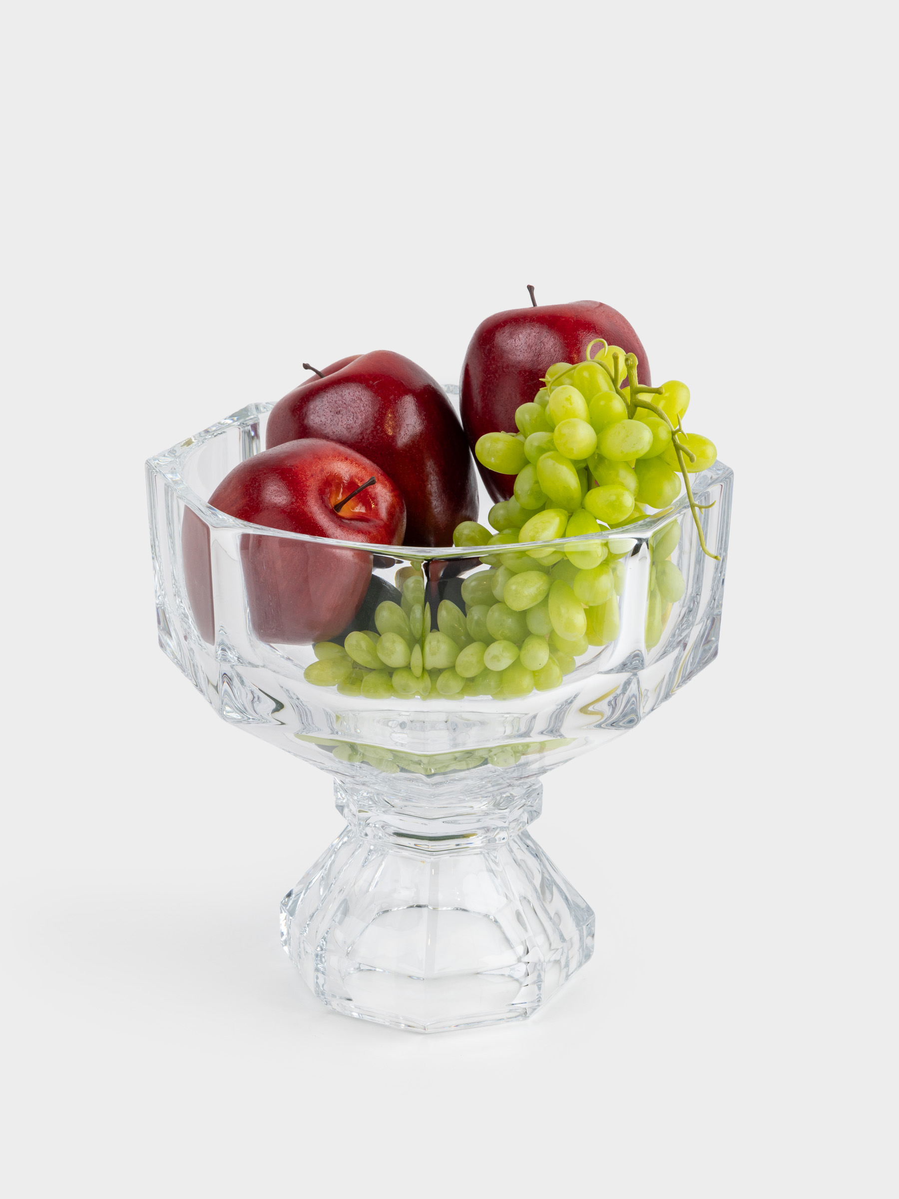Fruit bowl, 22x23 cm, on a leg, glass, Edges, Terlano, image-4