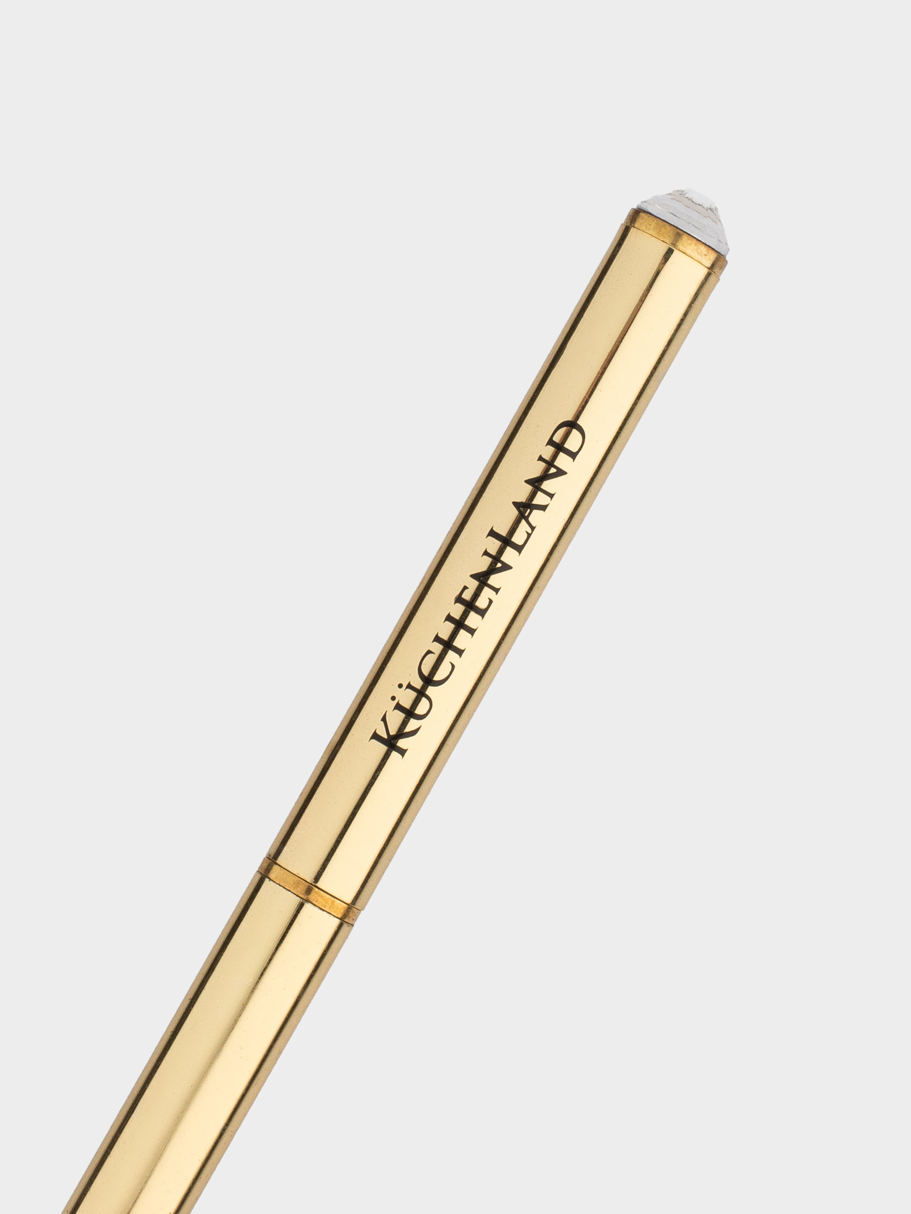 Ballpoint pen, 13 cm, with crystal, metal, gold, Draw, image-3