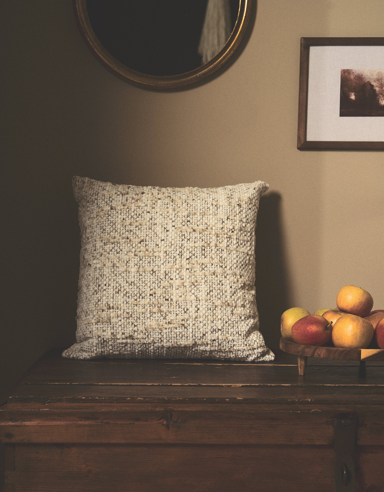 Decorative pillow, 45x45 cm, velvet, beige, Nordkap, image-2