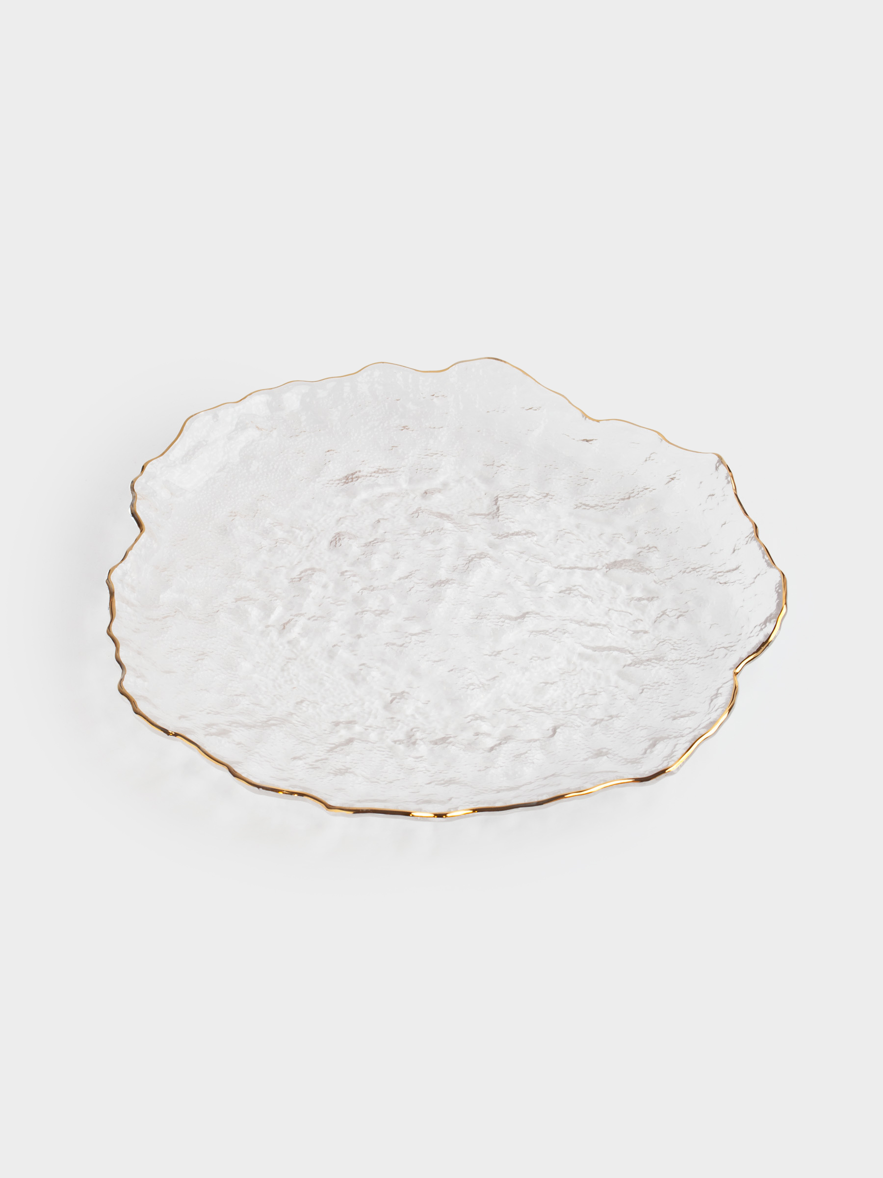 Dish, 26 cm, glass, with golden edging, Nautilus gold, image-1