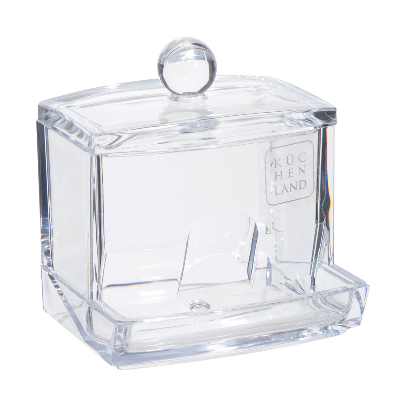 Cotton swab container, 9x10 cm, with lid, plastic, Basic