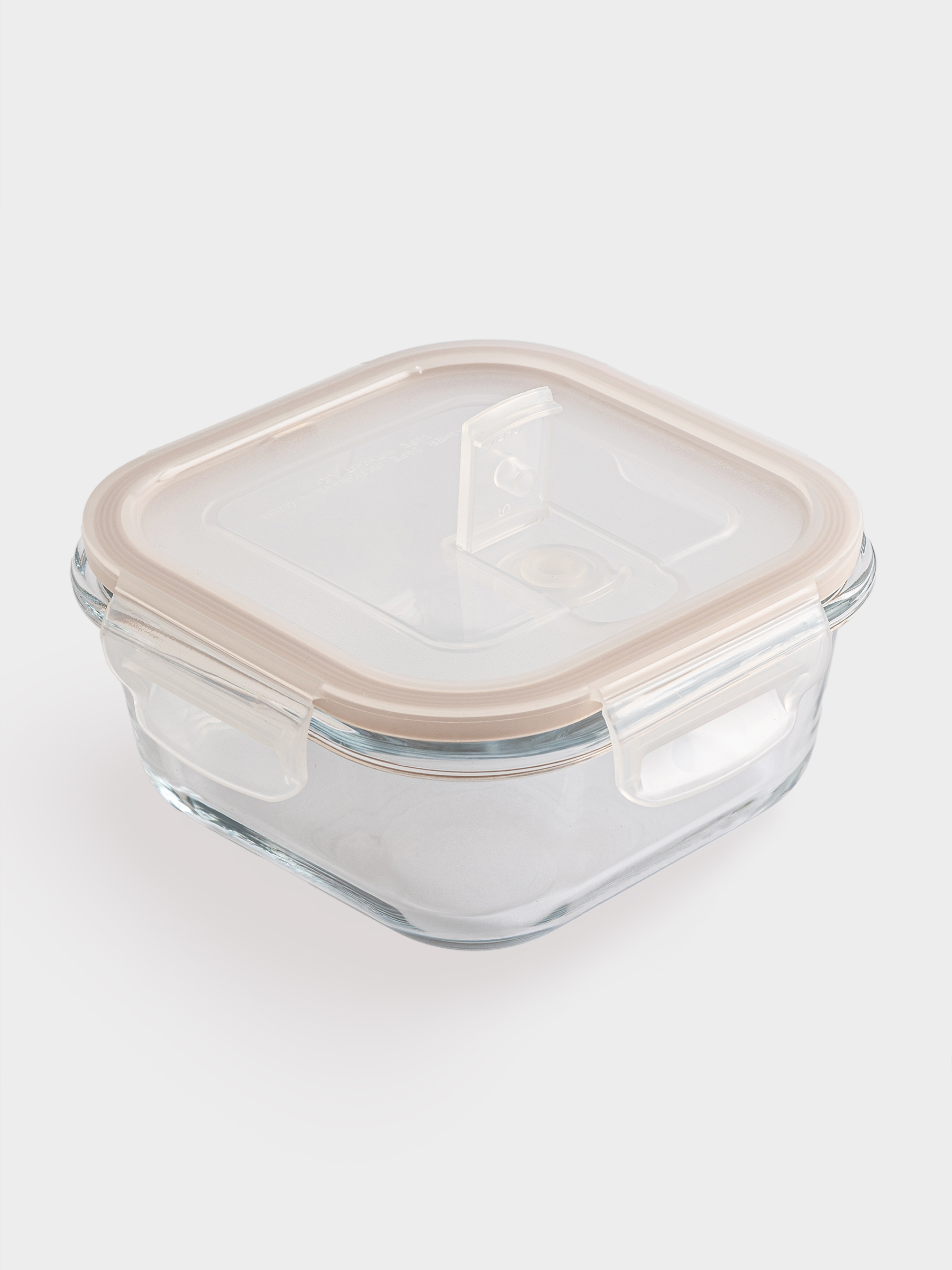 Container, 520 ml, with clips, with valve, glass T / plastic, square, Soft kitchen, image-3