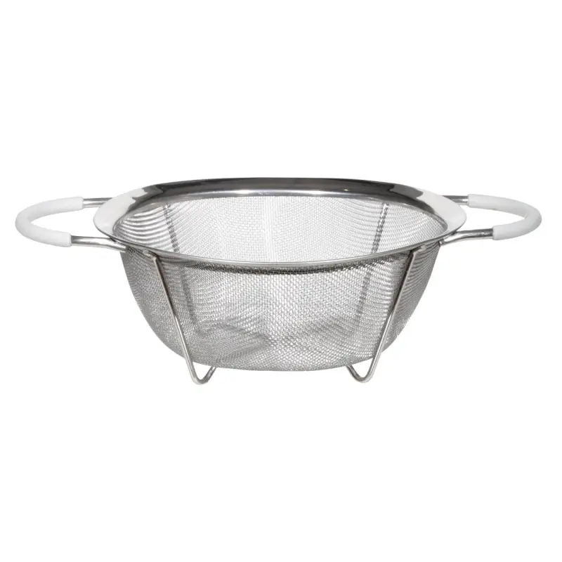 Colander, 25 cm, with two handles, steel/silicone, milk, Tammy ,image-0