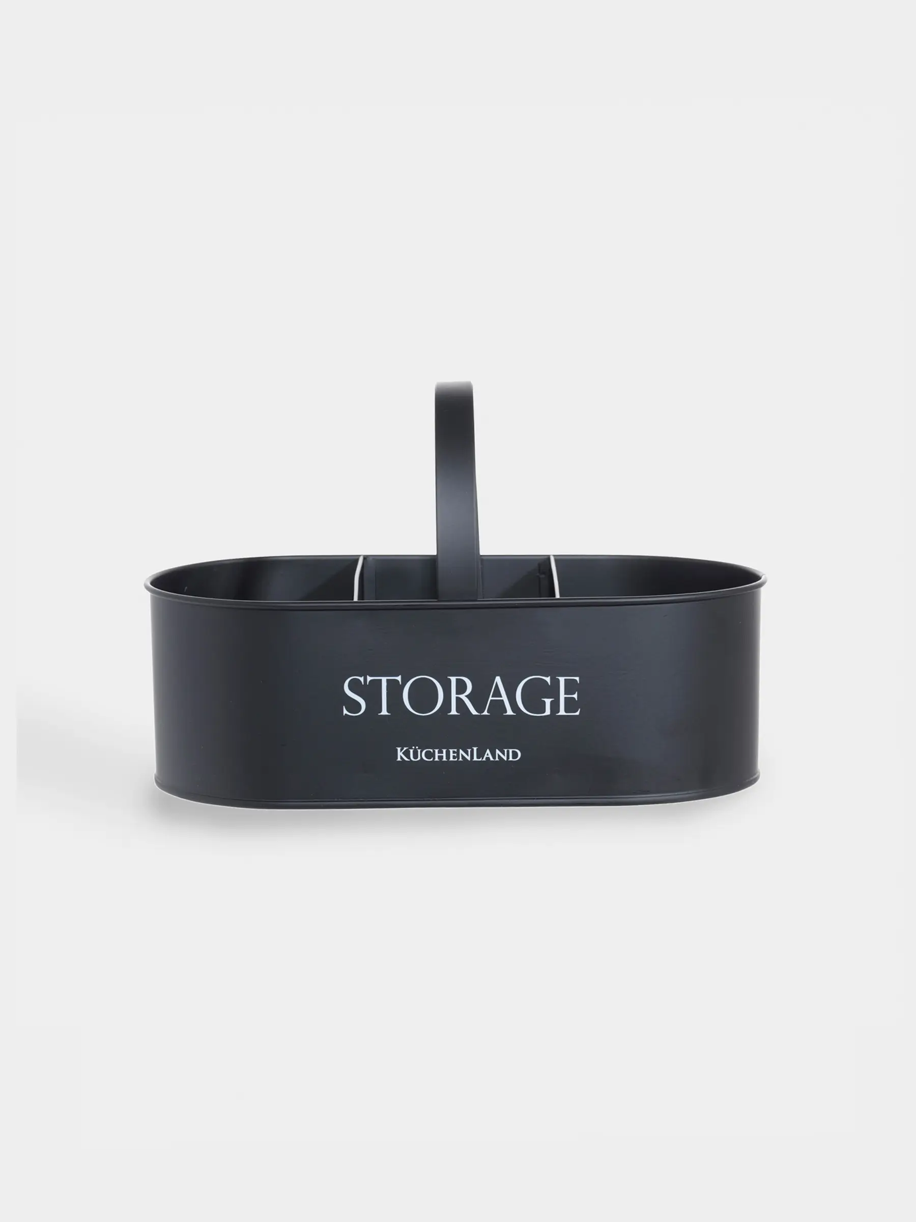 Detergent organizer, 24x13 cm, 3 units, portable, metal, black, Compact black