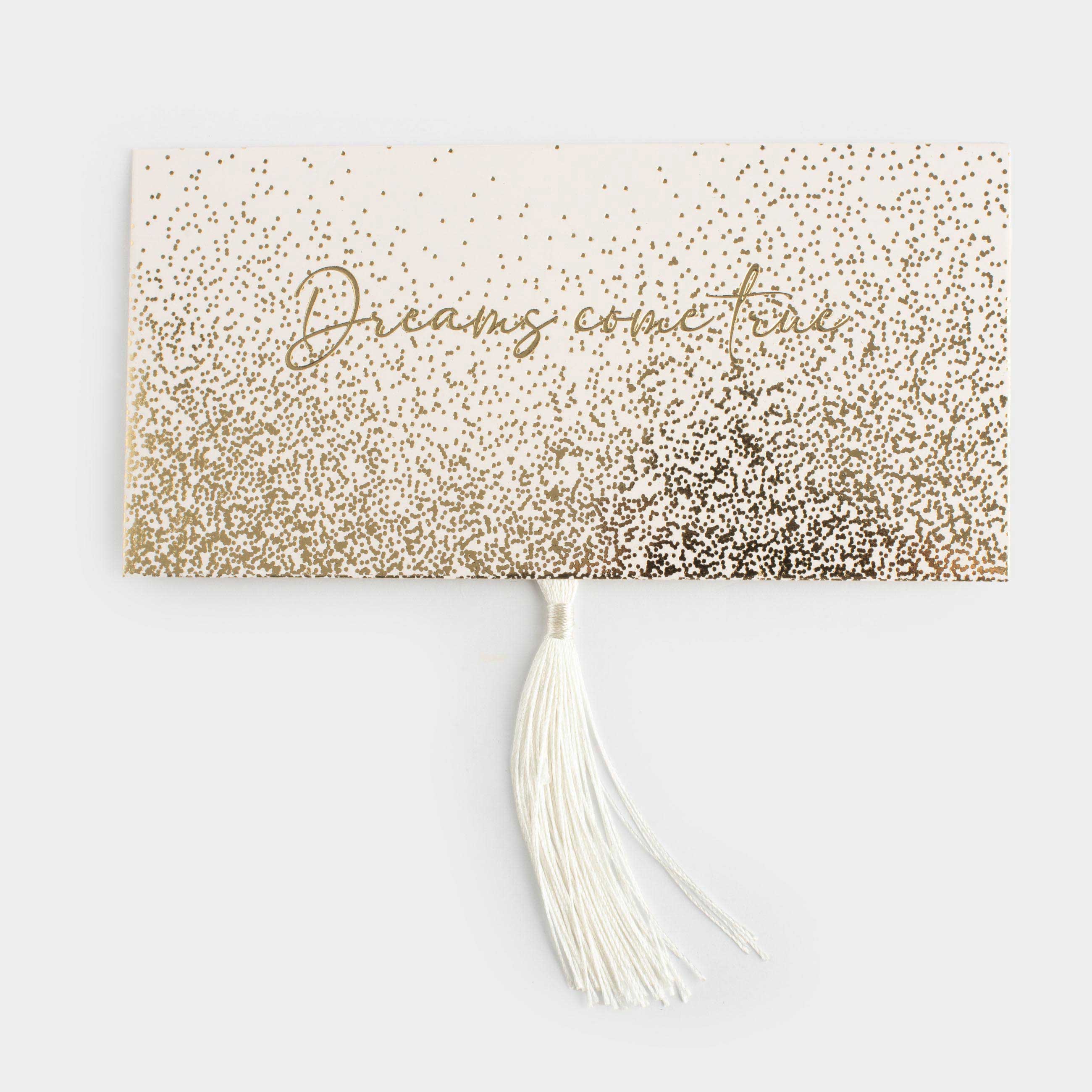 Gift envelope, 16x8 cm, with fringe, paper, milky, Golden sparkles, Sparkle, image-0