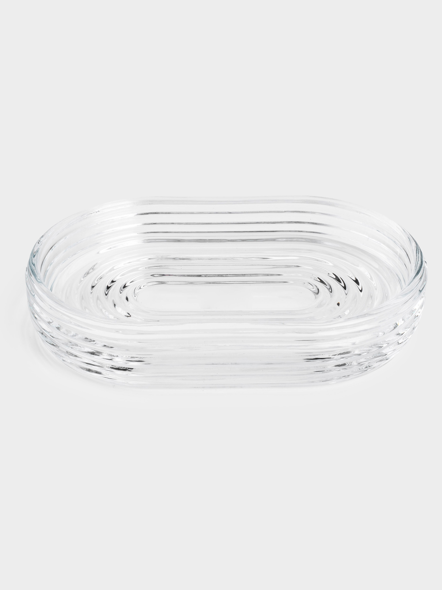 Soap dish, 13 cm, glass, oval, Benli
