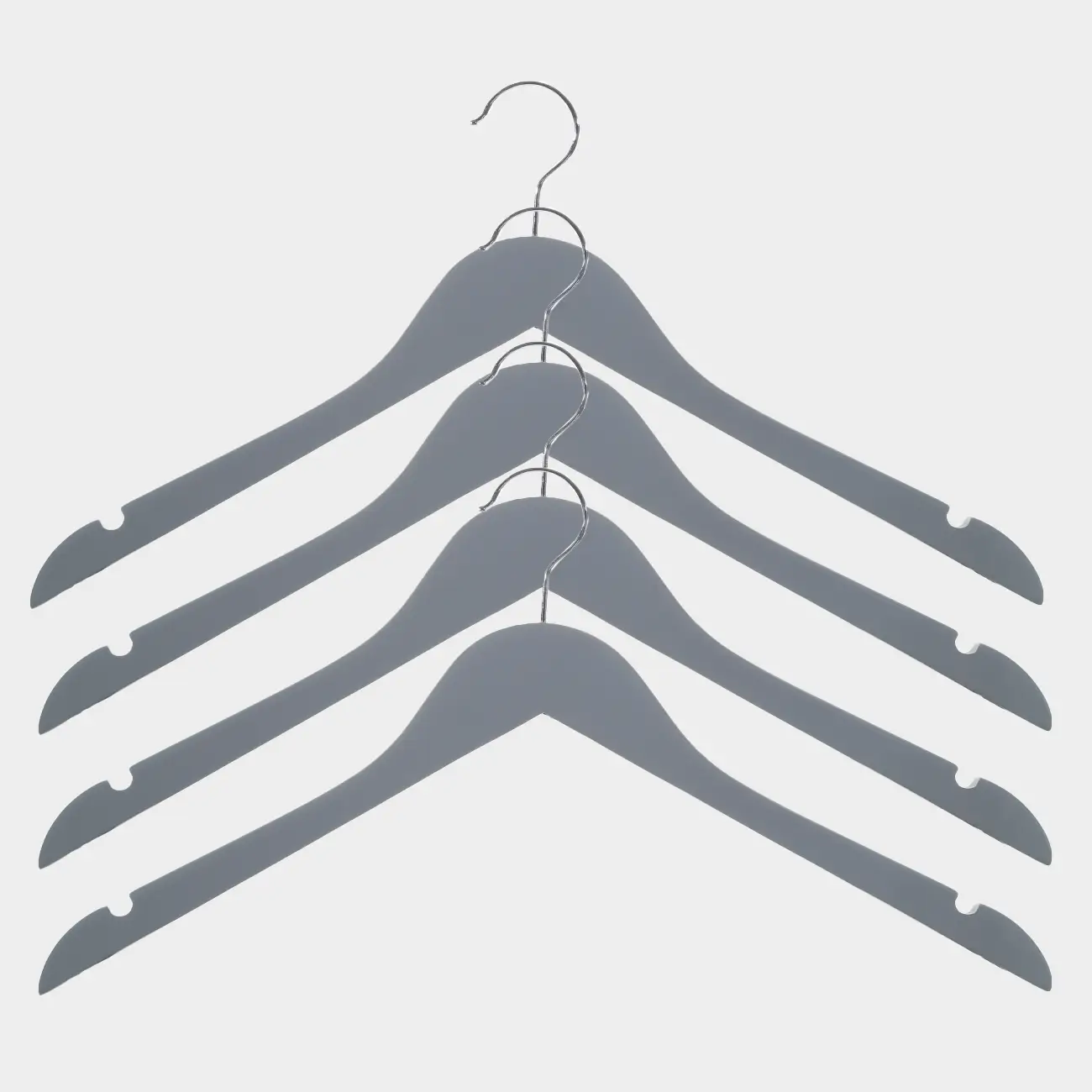 Hanger, 44 cm, 4 pieces, without crossbar, wood, gray, Wooden house , image-0