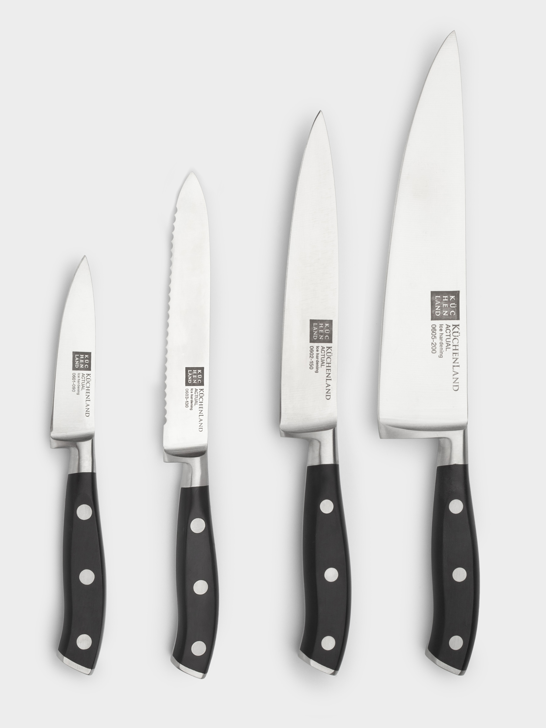 Knife set, 4 pr, steel / plastic, Actual, image-0