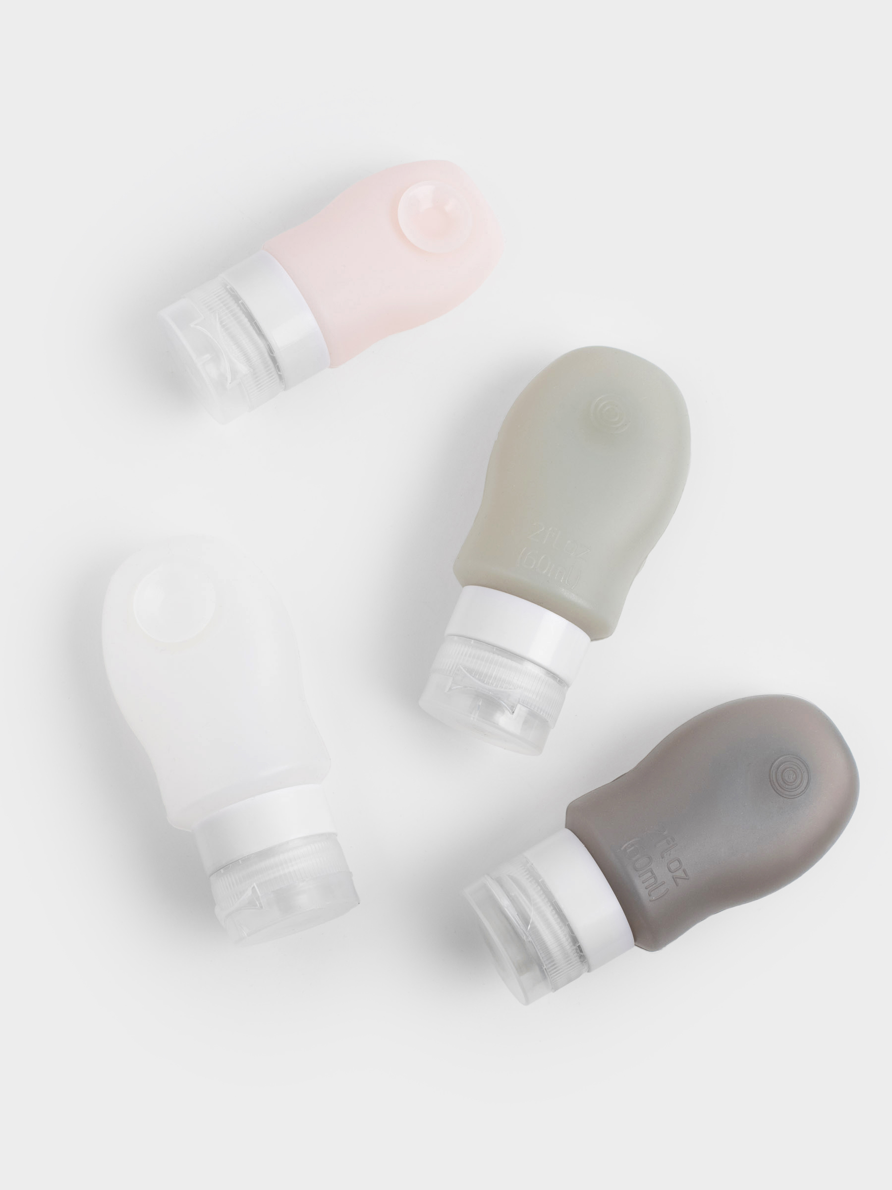 Travel Bottle Set, 4 pcs, suction cup, cosmetic bag, Silicone, Travel color, image-2