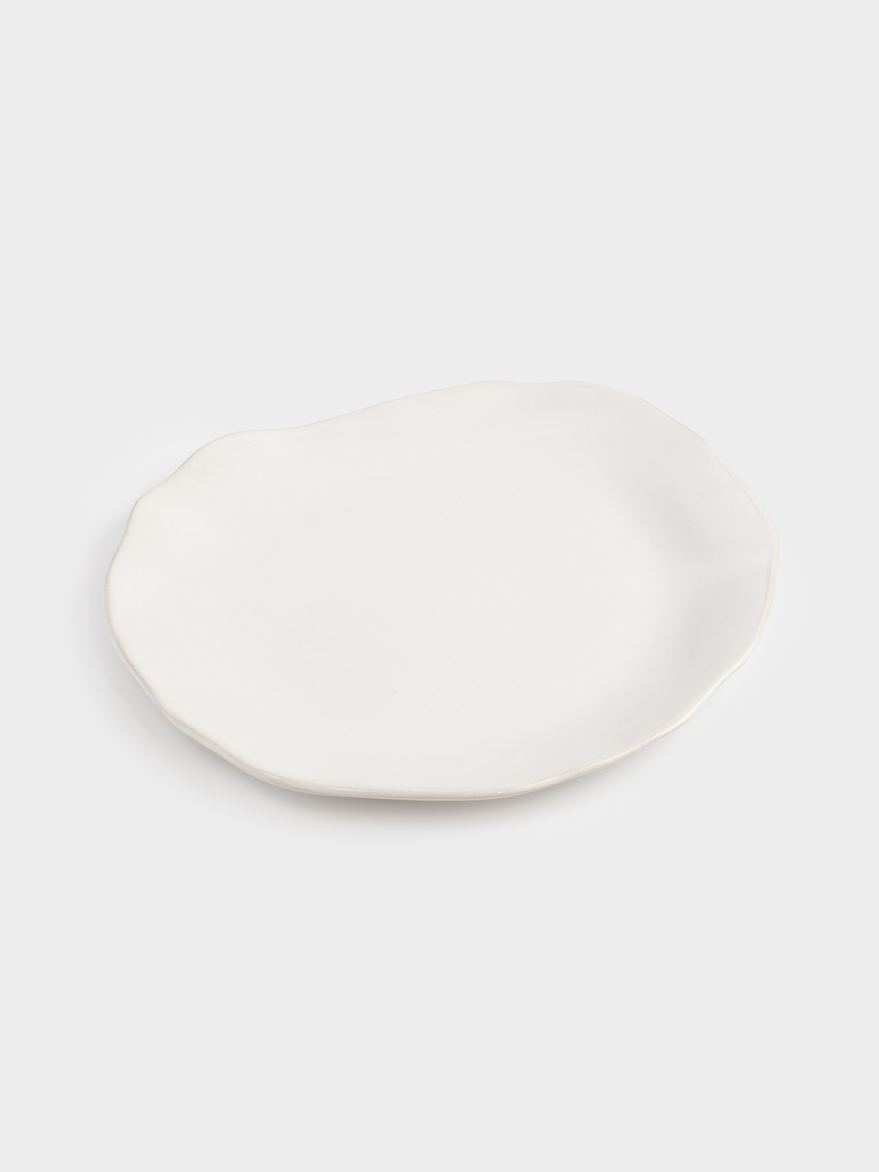 Dinner plate, 27 cm, ceramic, white, Uneven edge, Bumpy, image-2